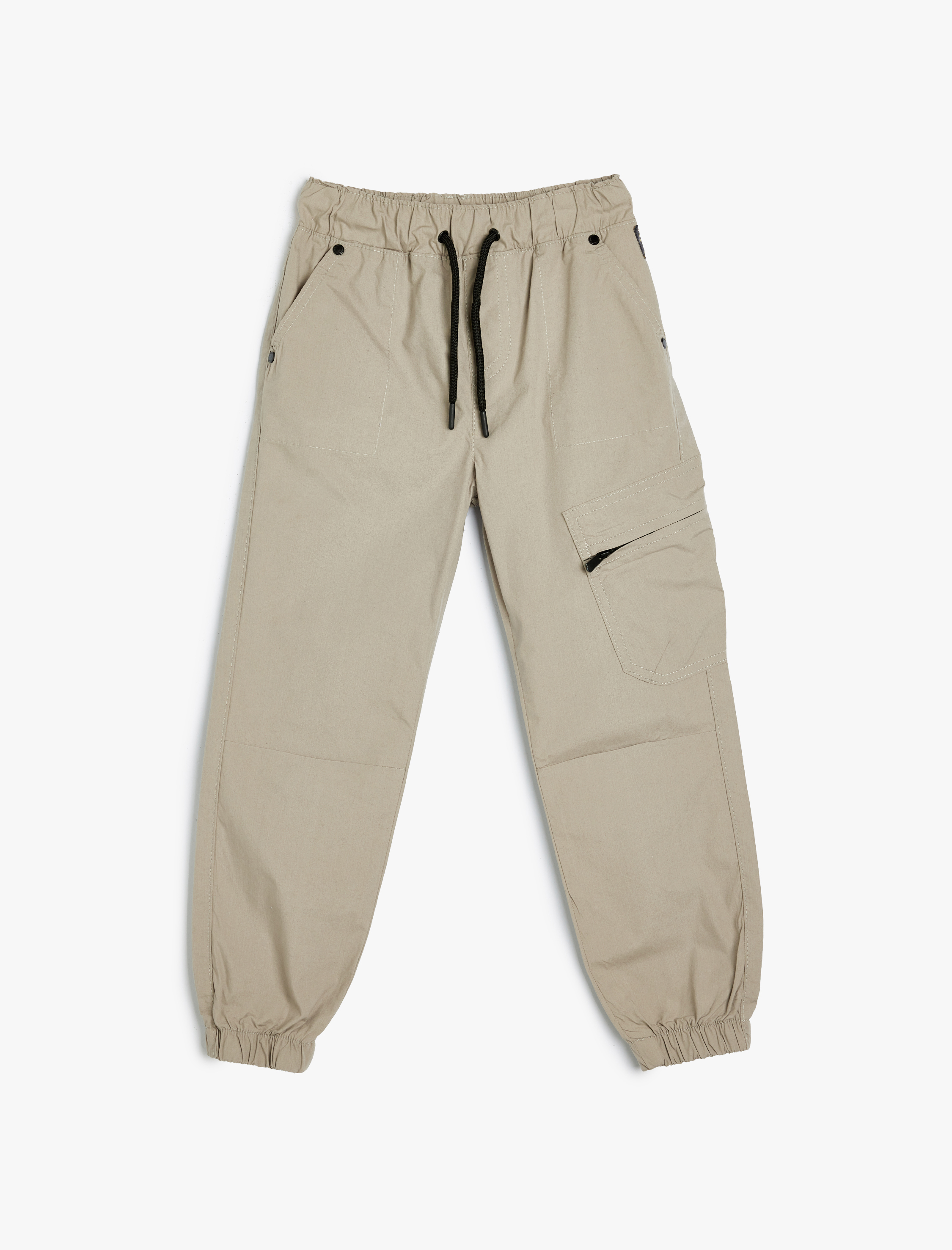 Erkek Çocuk Beli Bağlamalı Pamuklu Paraşüt Jogger Pantolon
