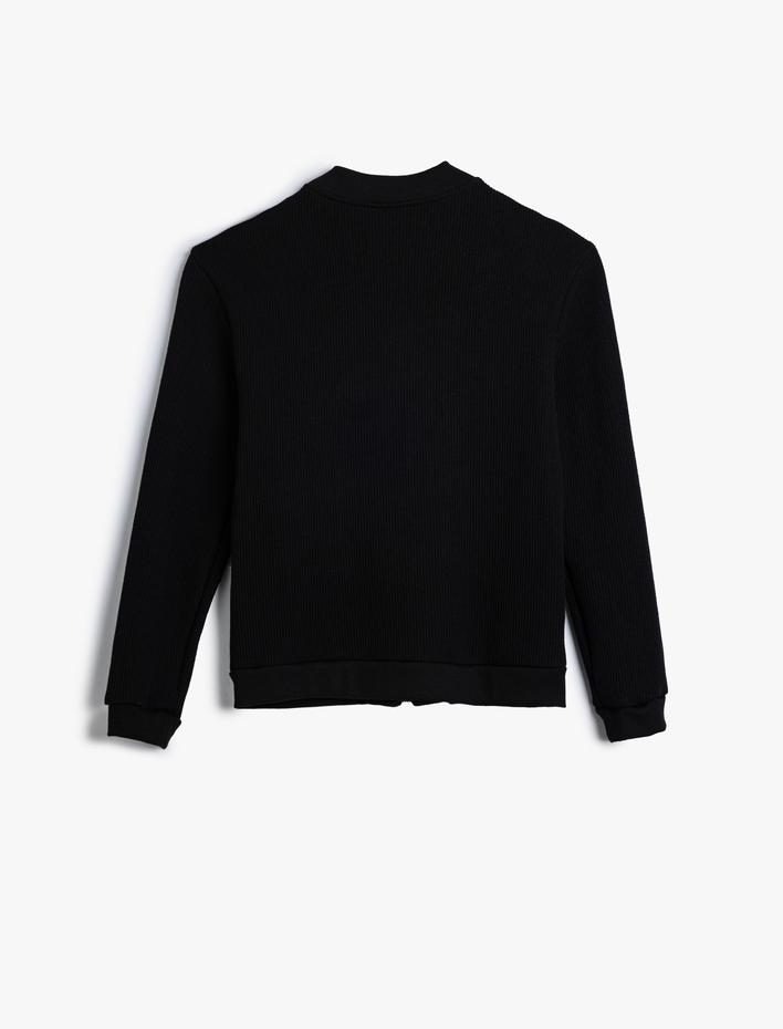  Oversize Ceket Fermuarlı Kapaklı Cep Detaylı Pamuk Karışımlı