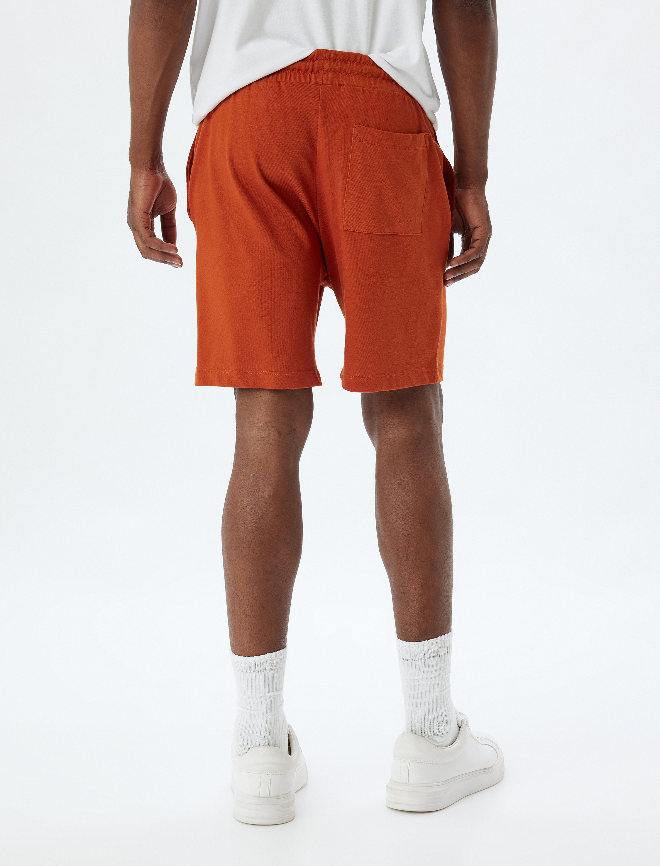 Bermuda Şort Beli Bağcıklı Cep Detaylı Pamuklu