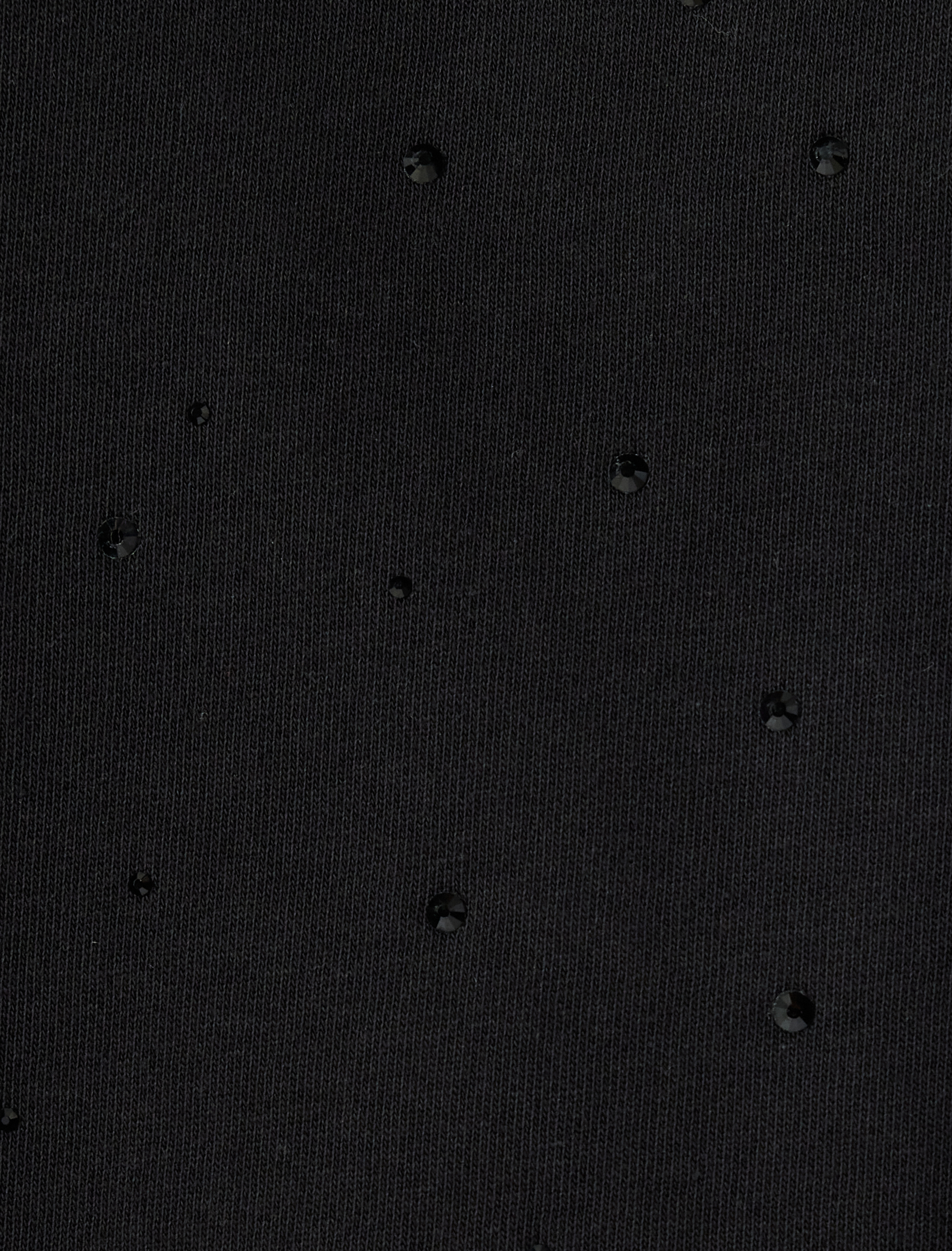   Oversize Sweatshirt Bisiklet Yaka Taş Detaylı Uzun Kollu Pamuklu