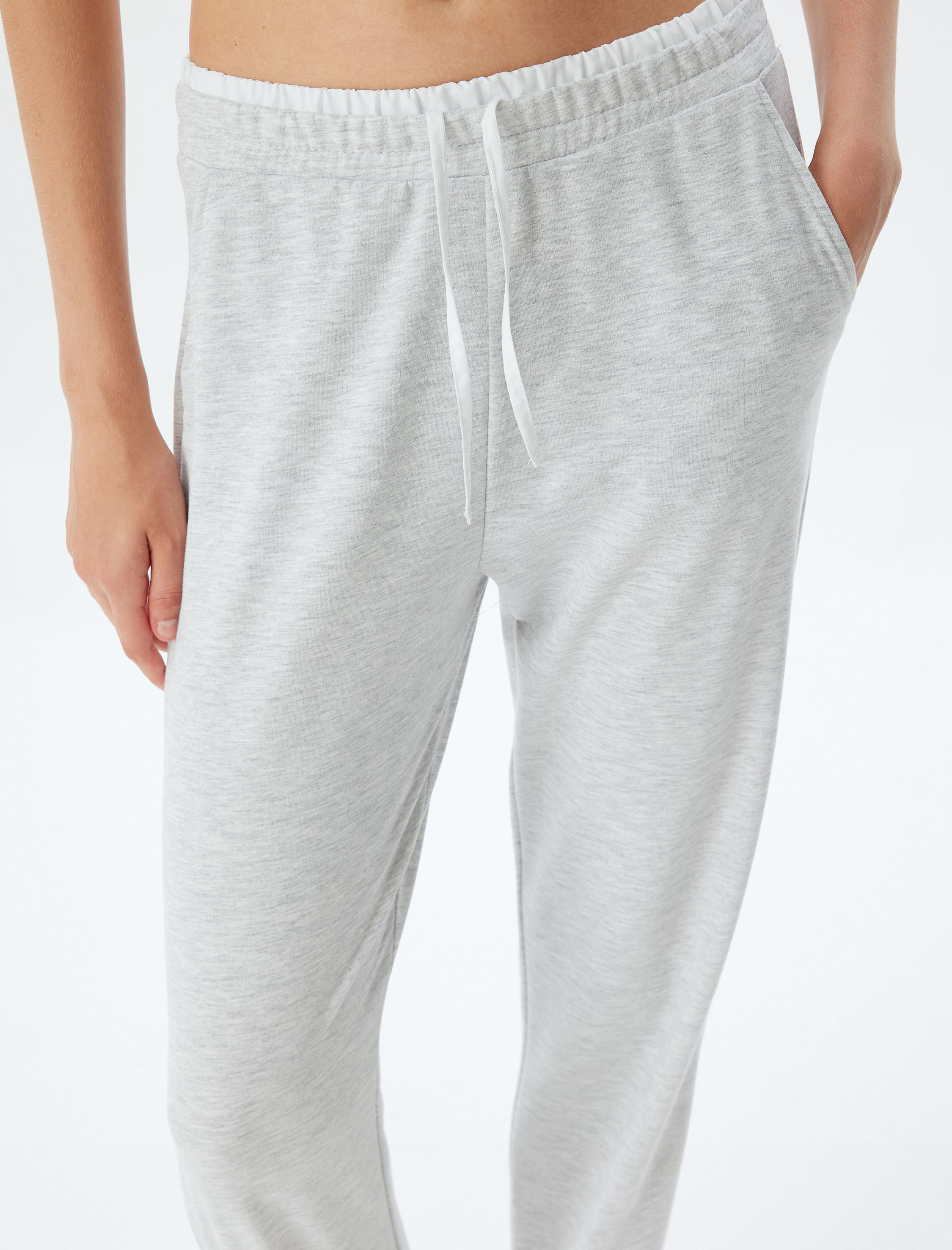   Çift Bel Detaylı Şardonlu Bağcıklı Jogger Eşofman Altı