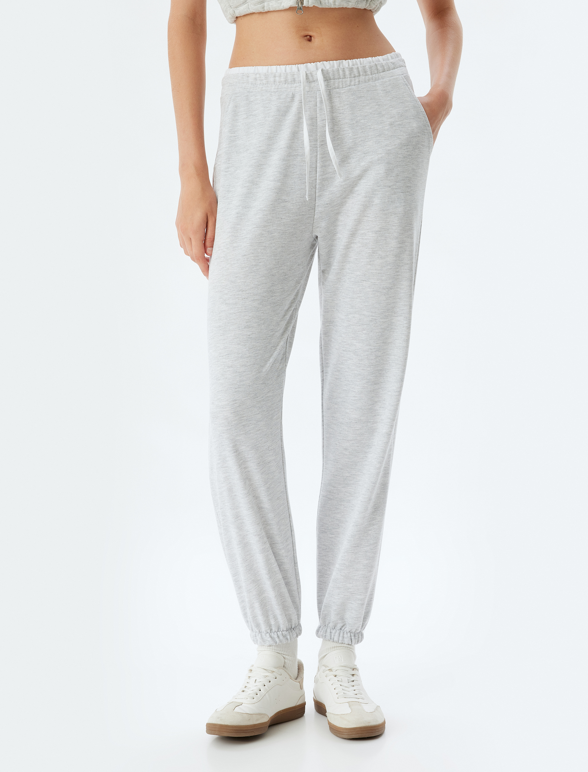   Çift Bel Detaylı Şardonlu Bağcıklı Jogger Eşofman Altı