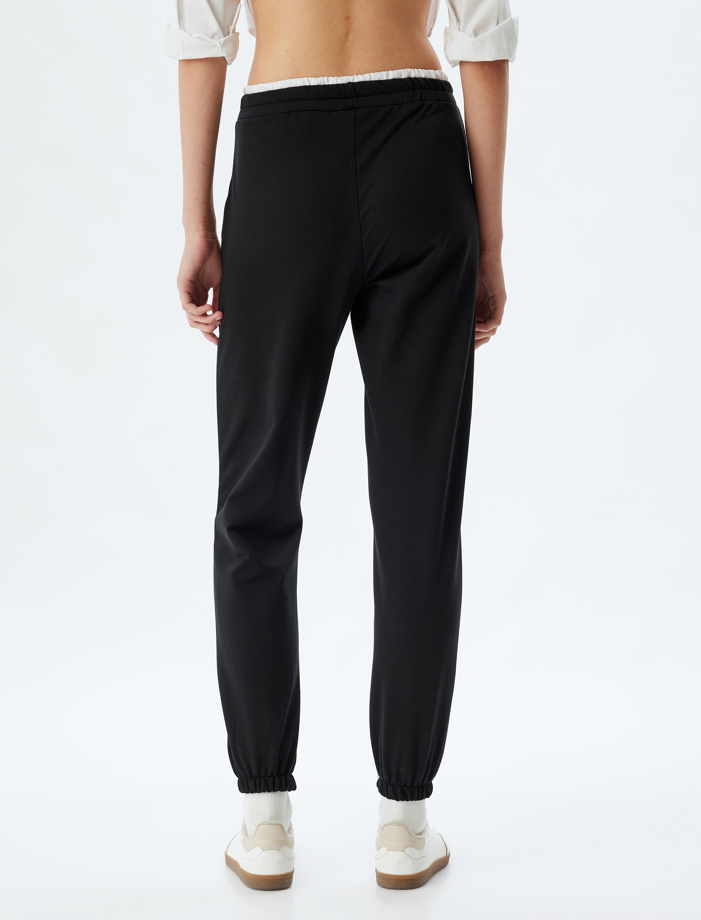   Çift Bel Detaylı Şardonlu Bağcıklı Jogger Eşofman Altı