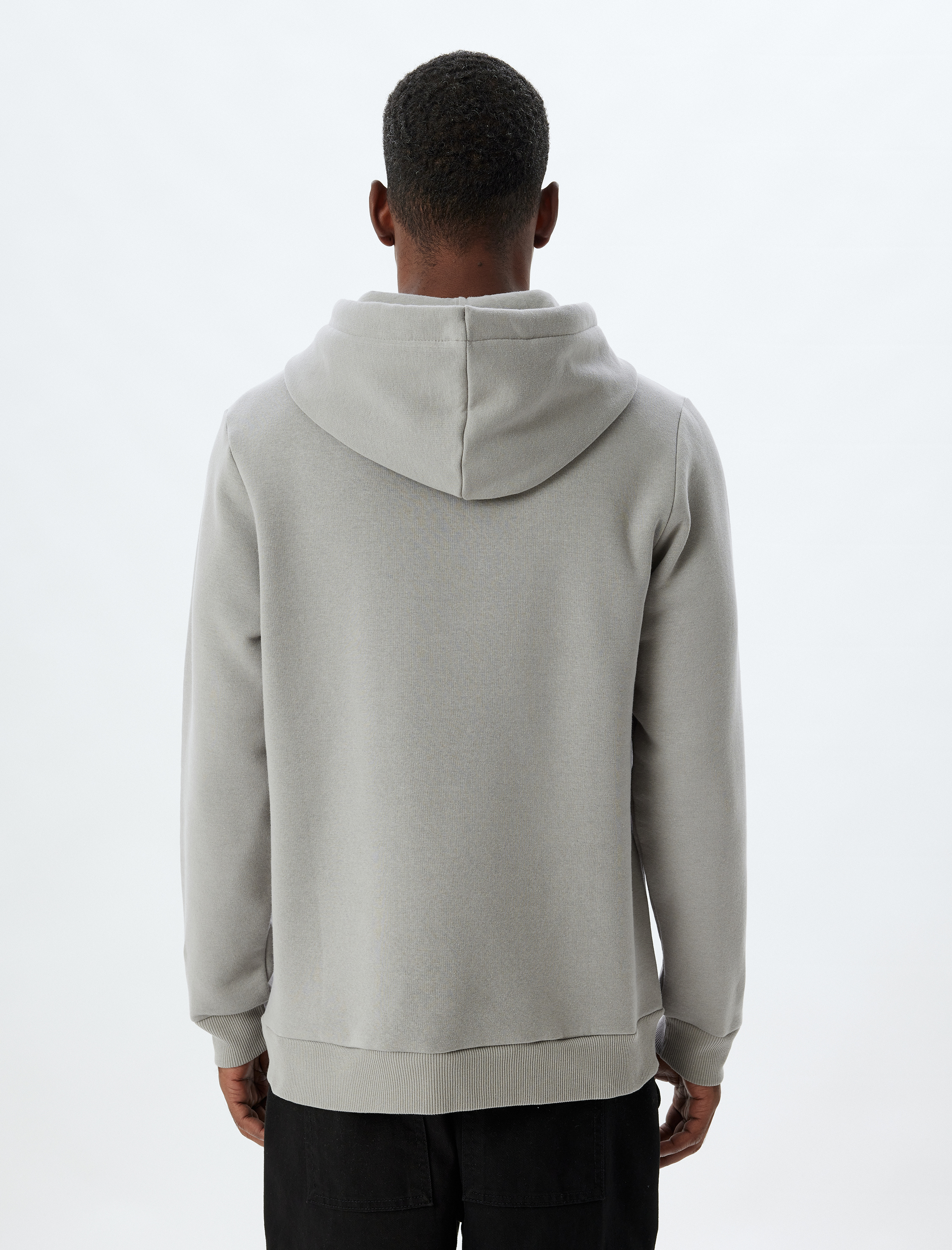   Şardonlu Pamuk Karışımlı Basic Kapşonlu Sweatshirt