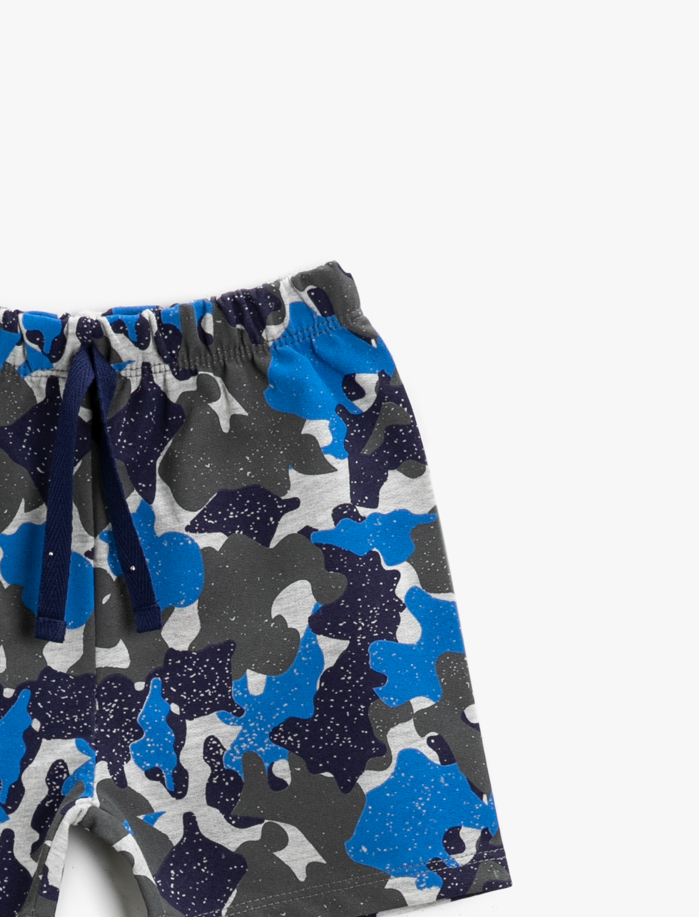  Erkek Bebek Desenli Şort Beli Bağlamalı Pamuklu