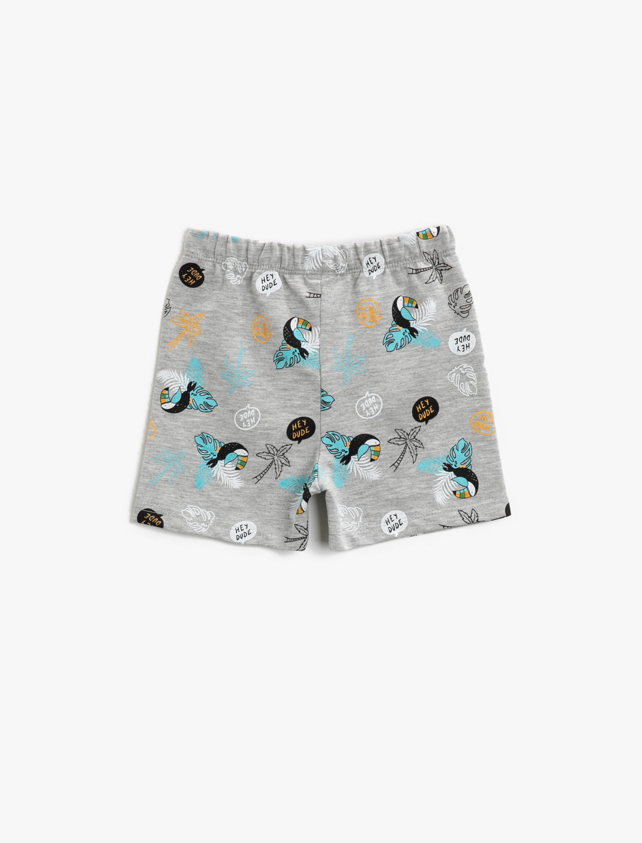  Erkek Bebek Baskılı Şort Beli Bağlamalı Pamuklu