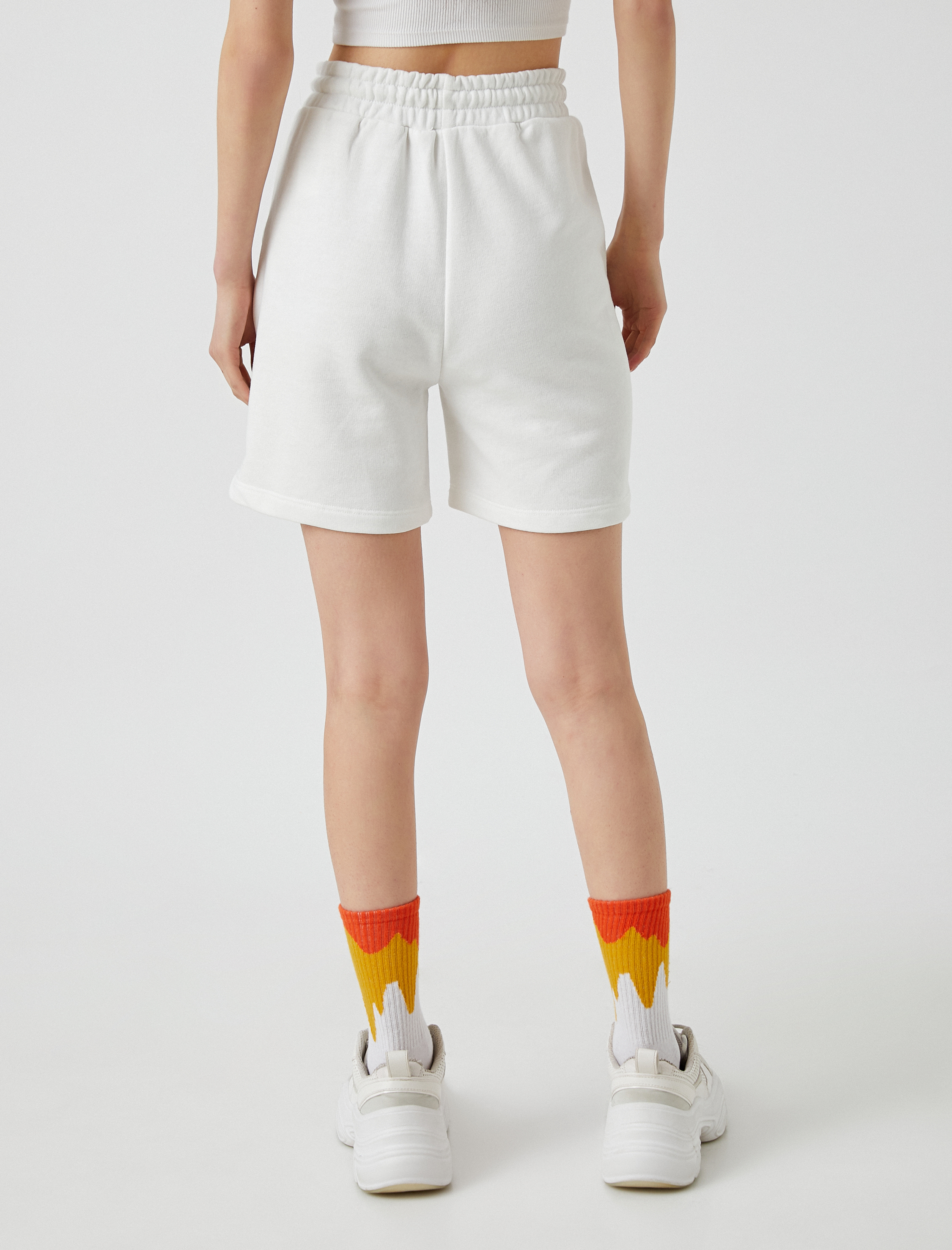   Yüksek Bel Baskılı Şort