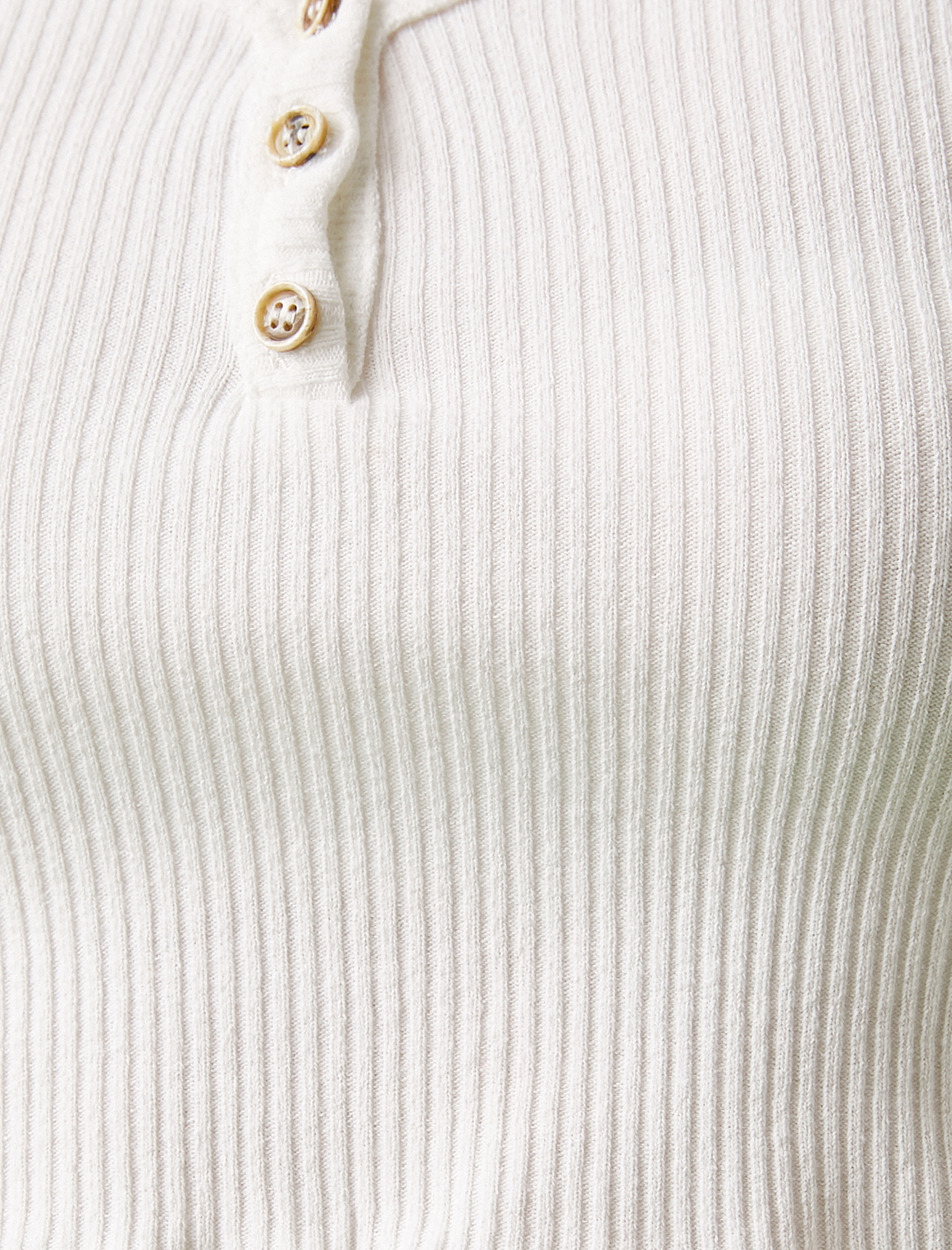   Crop Tişört Fitilli Pamuklu