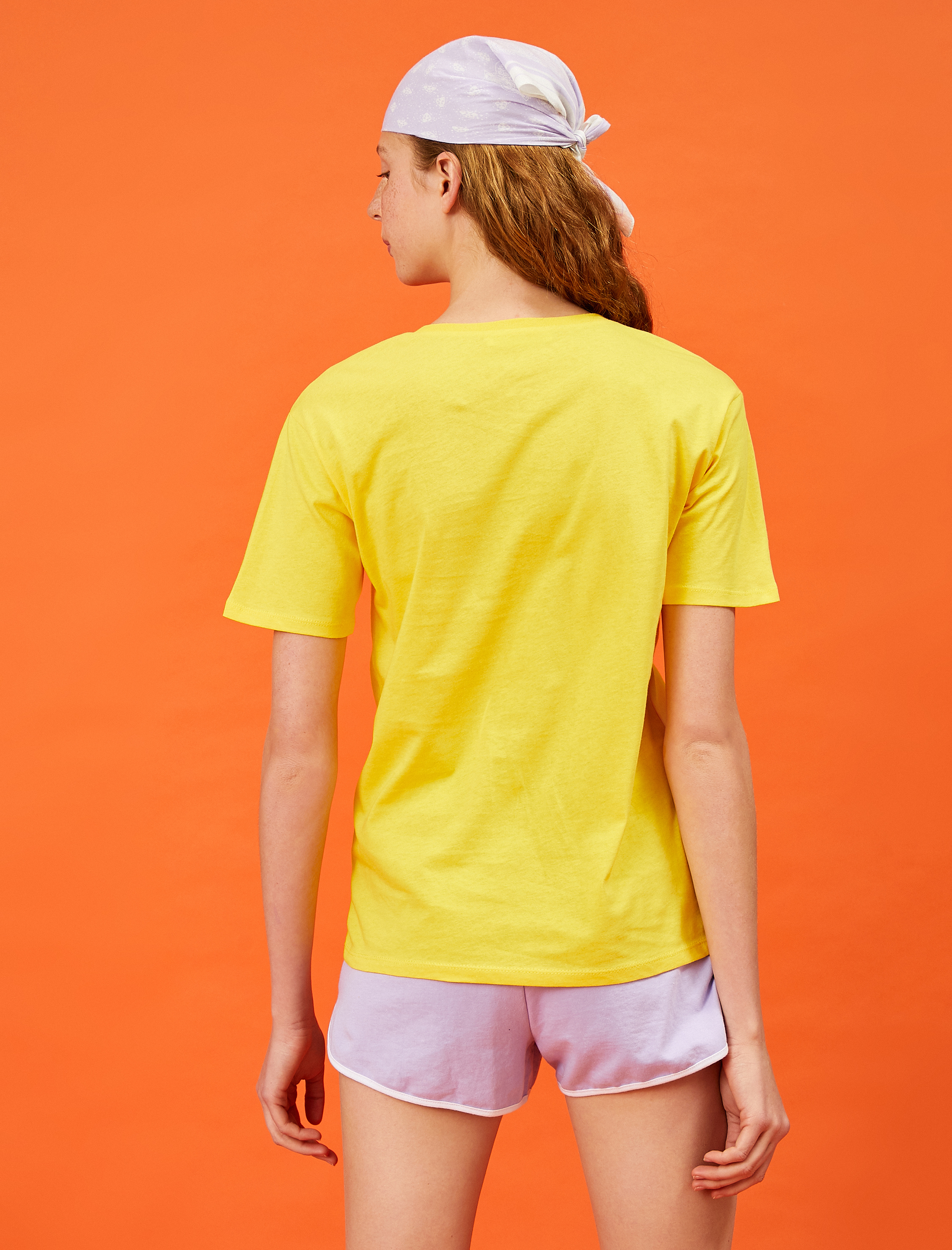   Yazılı Baskılı Tişört Bisiklet Yaka Pamuklu