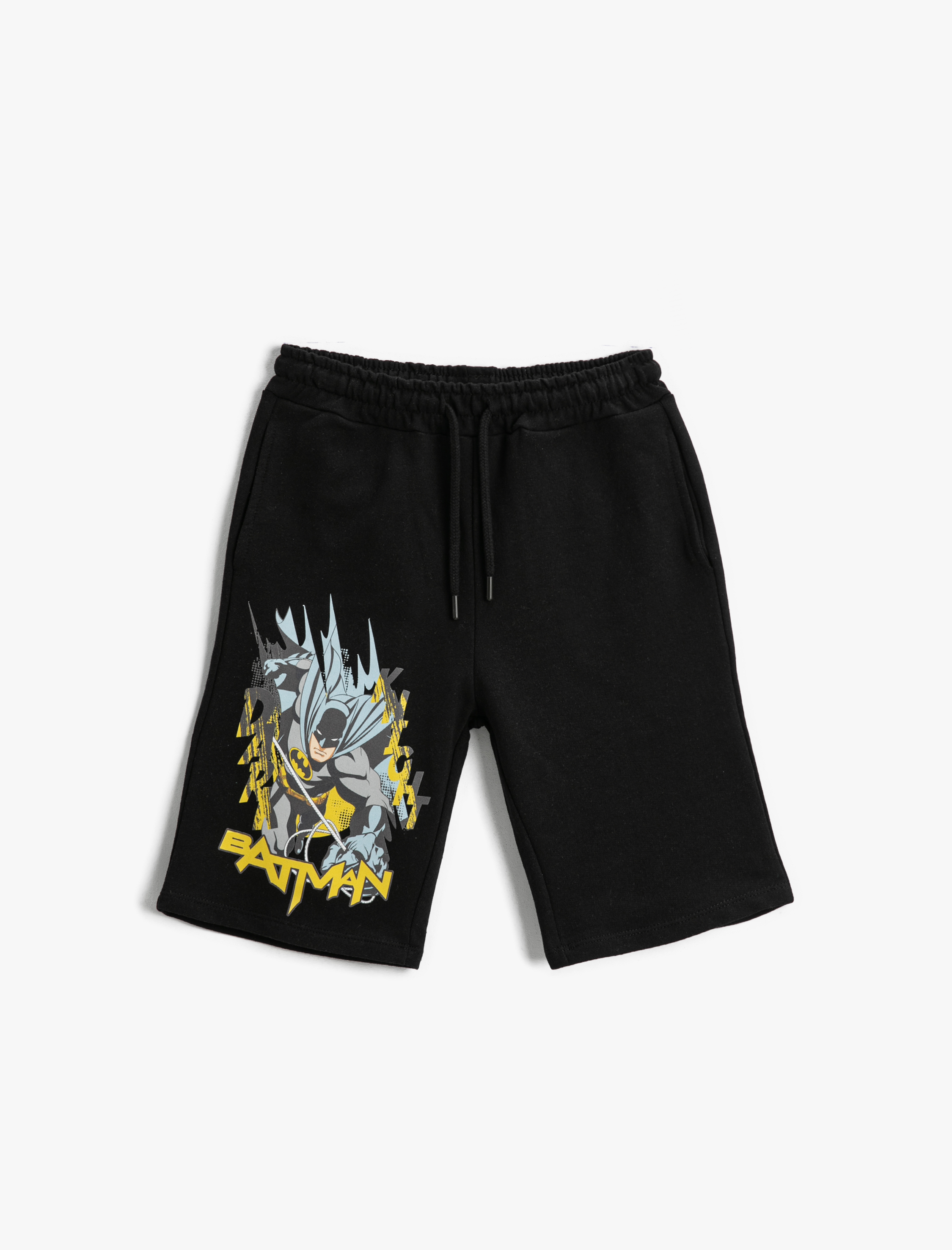  Erkek Çocuk Batman Baskılı Şort Lisanslı Beli Bağlamalı Lastikli