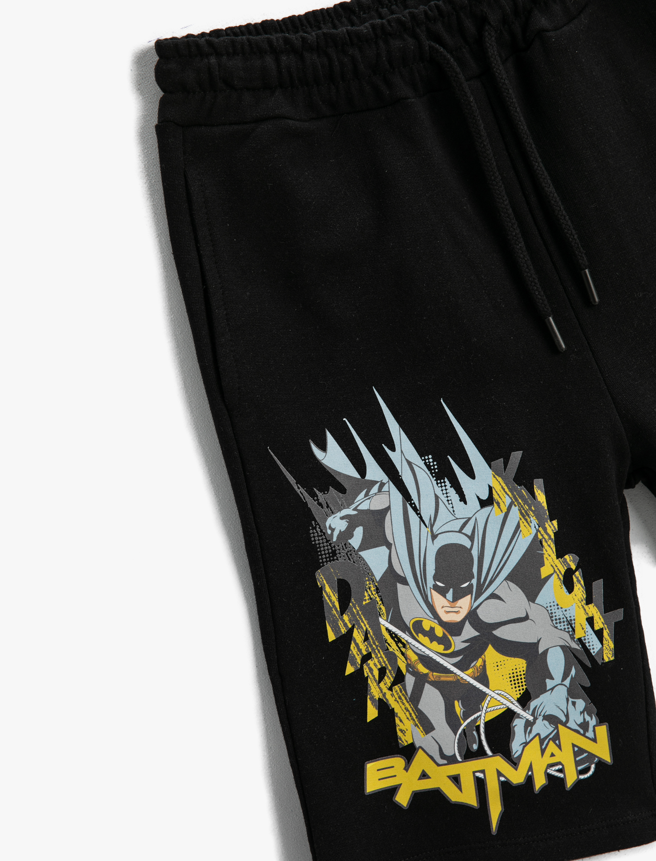  Erkek Çocuk Batman Baskılı Şort Lisanslı Beli Bağlamalı Lastikli