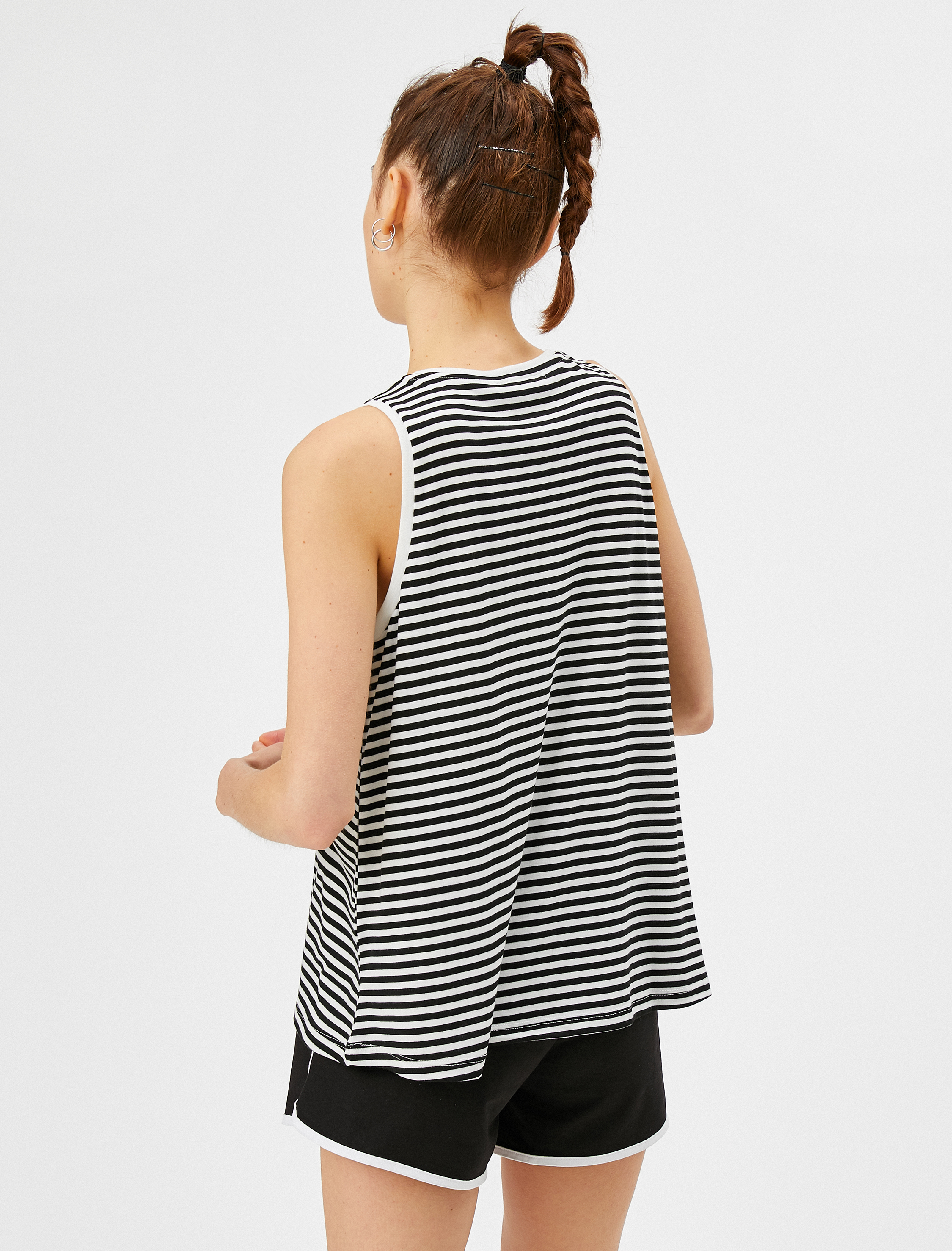   Çizgili Atlet Basic Halter Yaka Tanktop