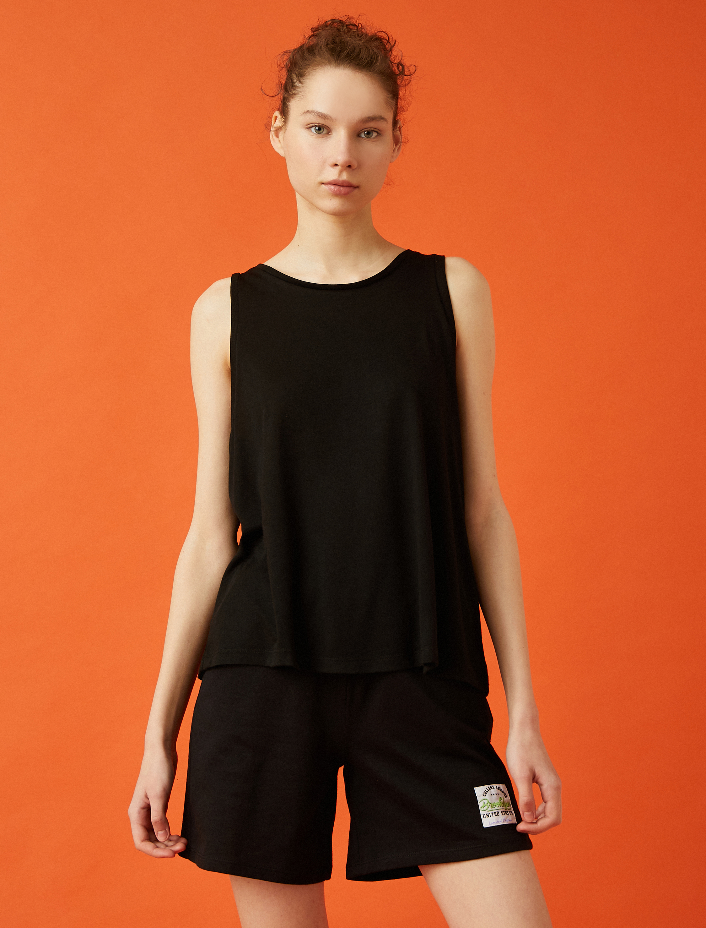   Çizgili Atlet Basic Halter Yaka Tanktop