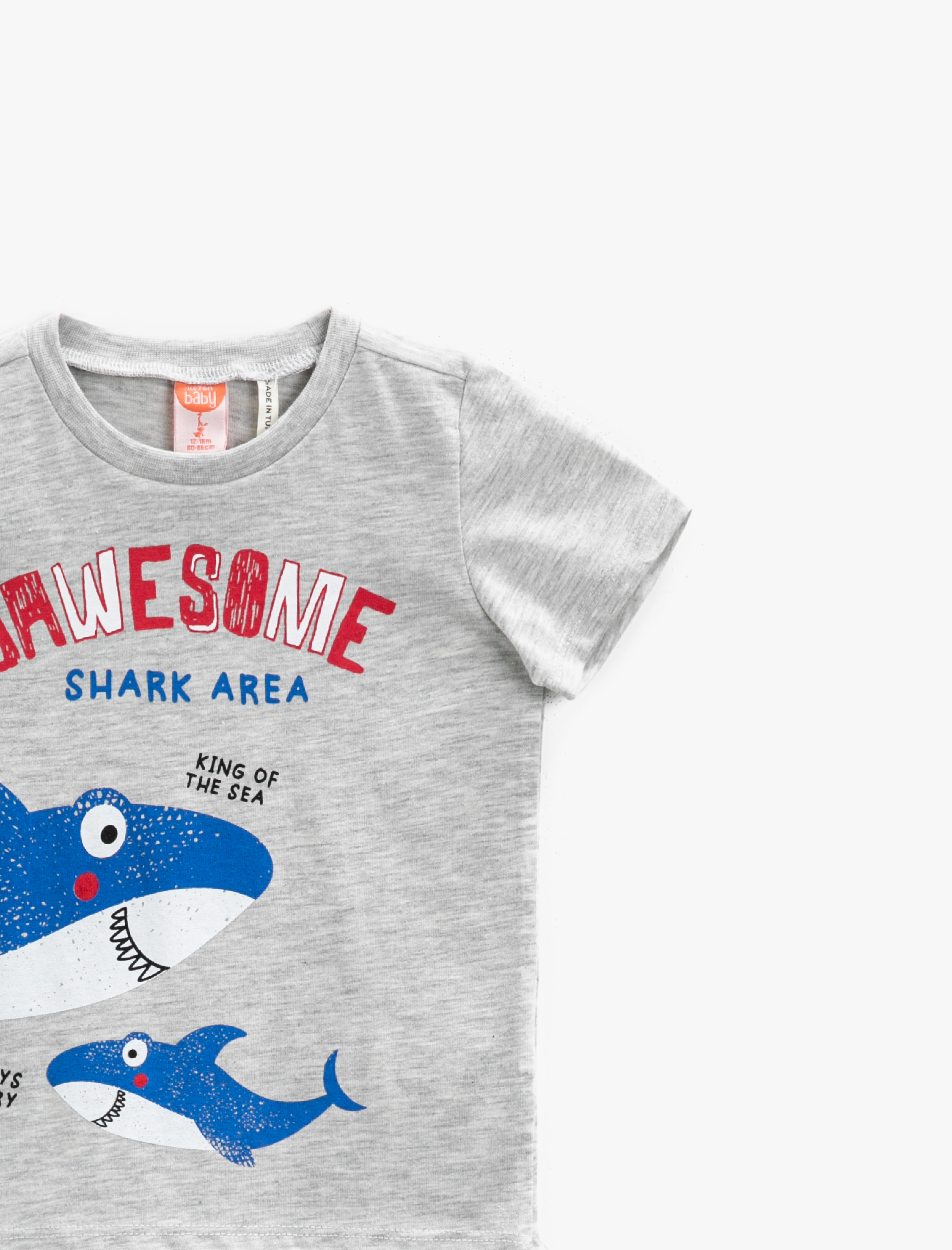  Erkek Bebek Baskılı Tişört Kısa Kollu Pamuklu