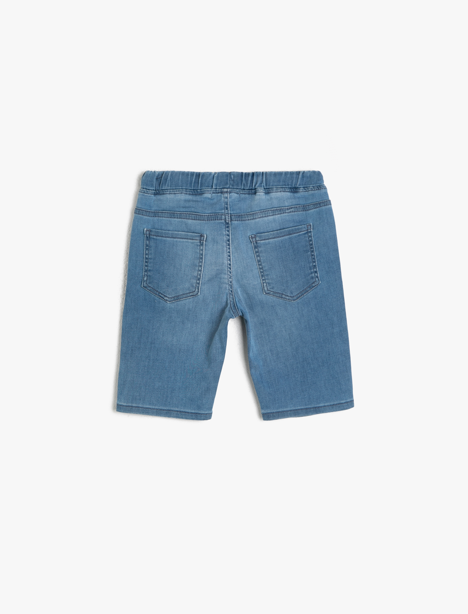 Erkek Çocuk Basic Beli Kordonlu ve Lastikli Rahat Kesim Jean Şort