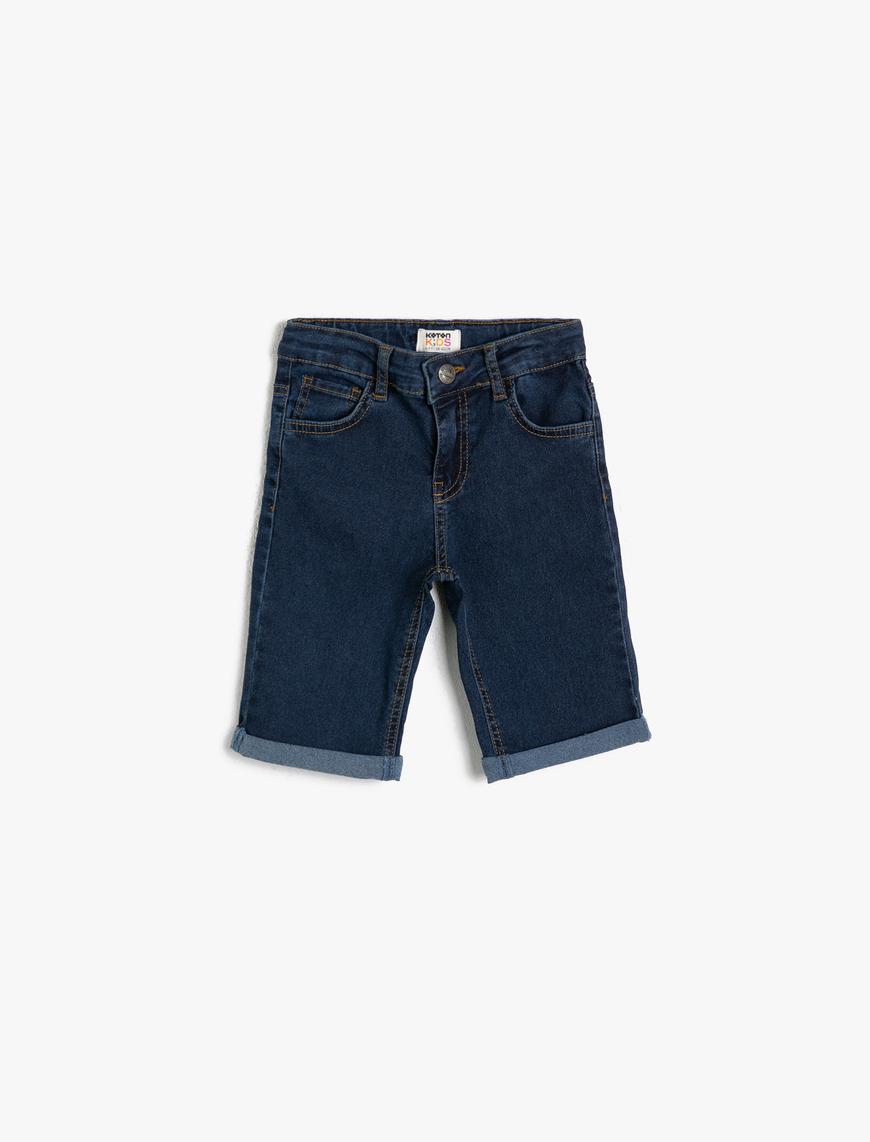  Erkek Çocuk Basic Normal Bel 5 Cep Basic Jean Şort