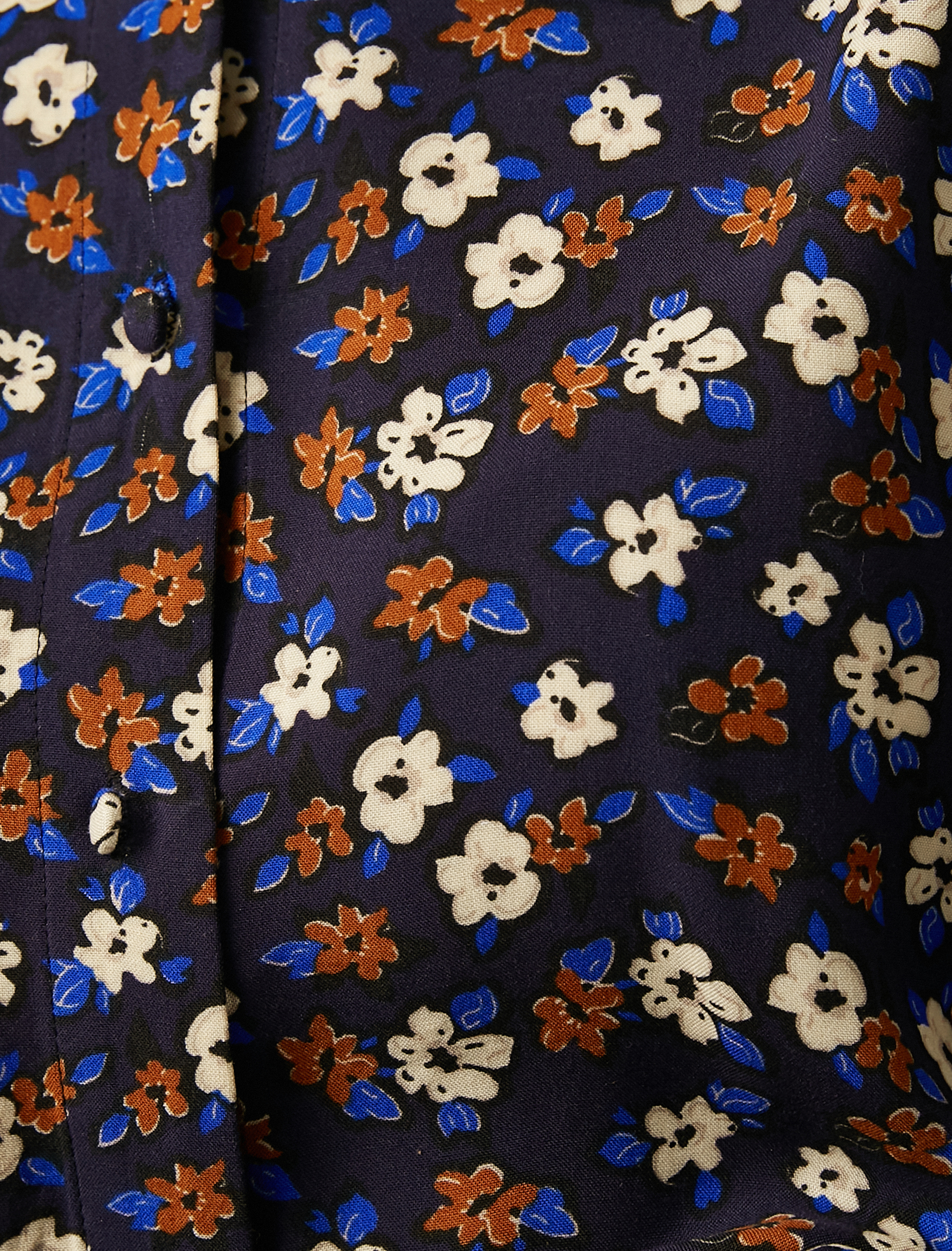   Gömlek Yaka Çiçek Desenli Kısa Elbise