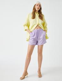 Mini Şort Beli Bağlamalı Cepli