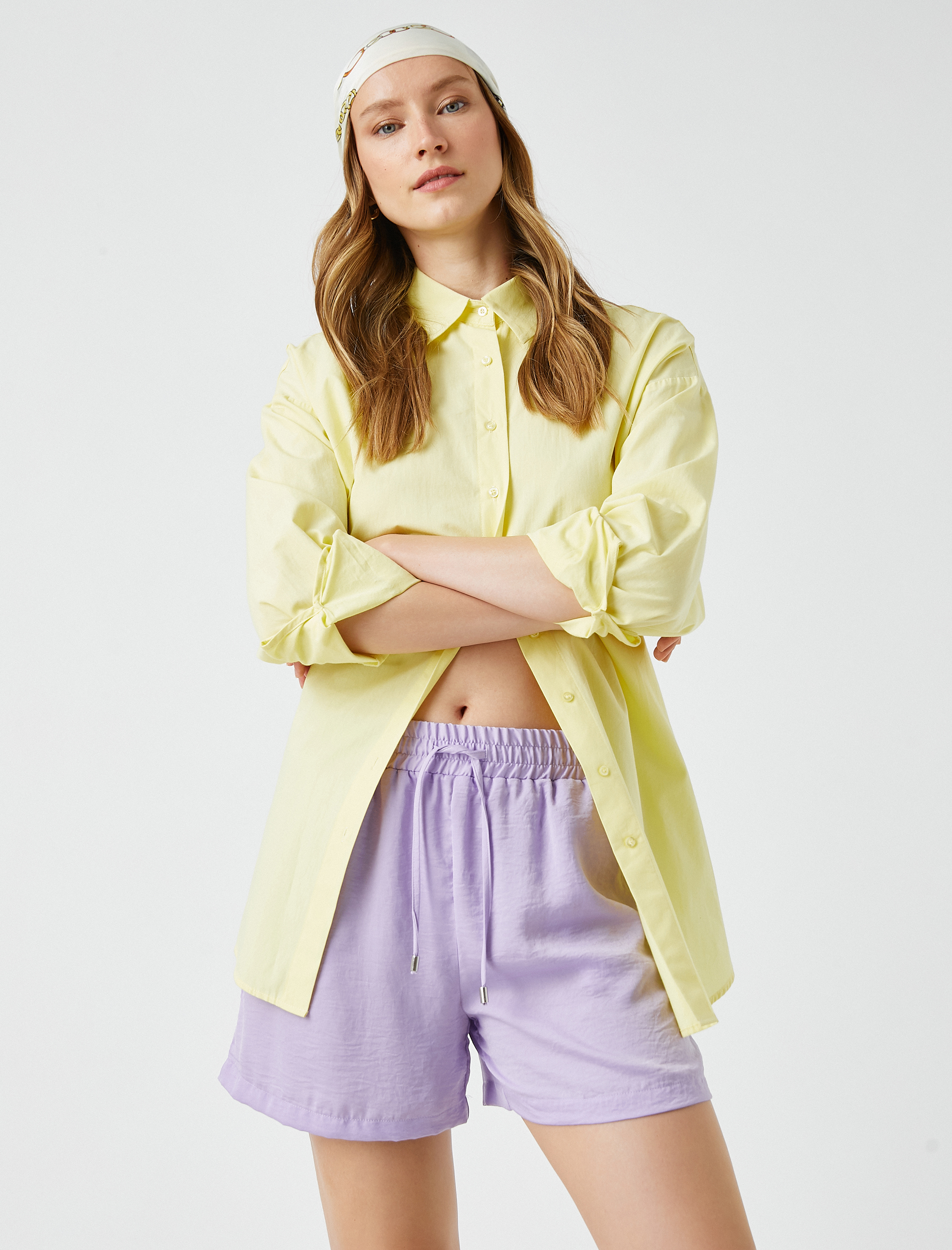   Mini Şort Beli Bağlamalı Cepli