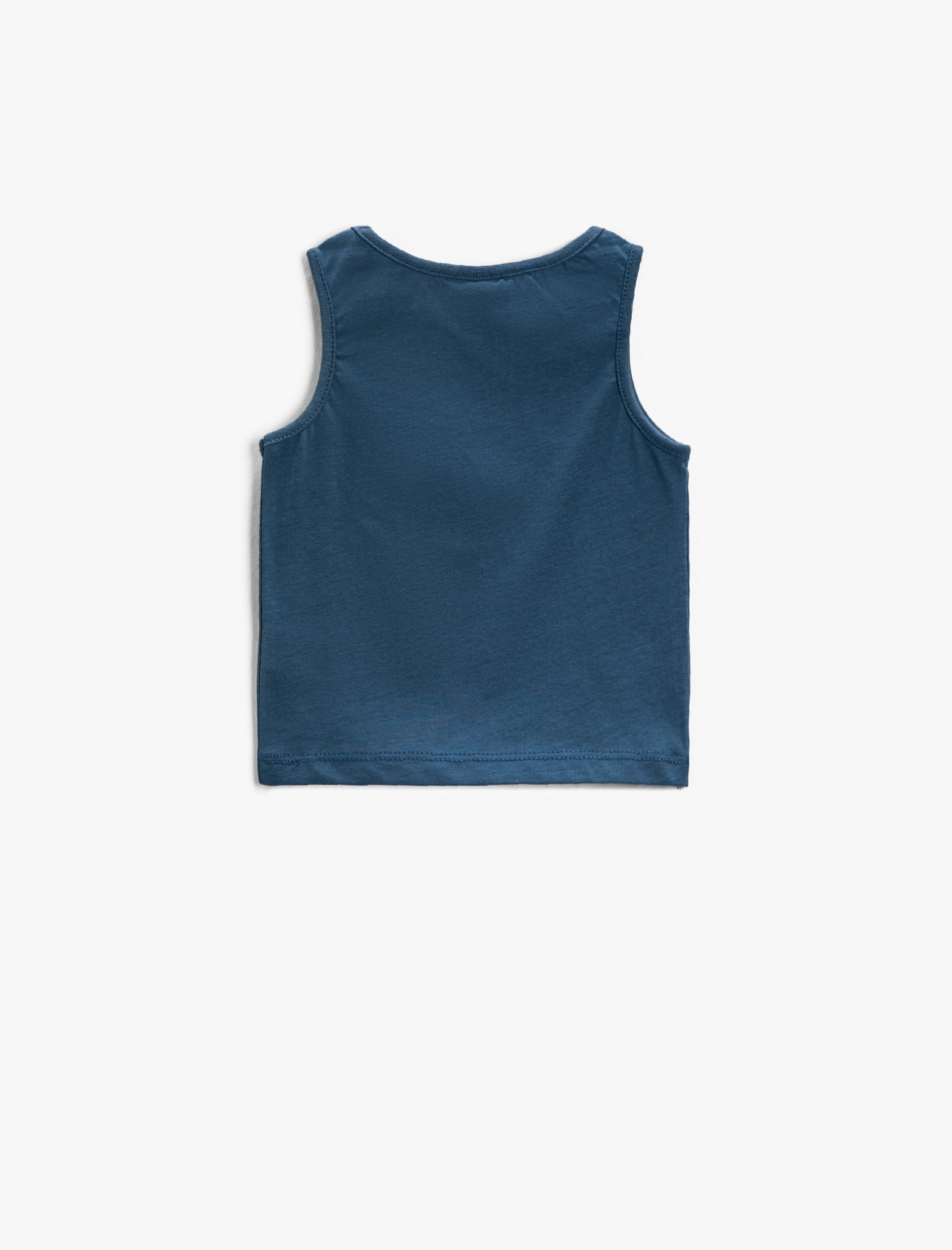  Erkek Bebek Cep Detaylı Dinozor Baskılı Atlet Bisiklet Yaka Pamuklu