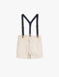 Askılı Cepli  Pamuk Şort