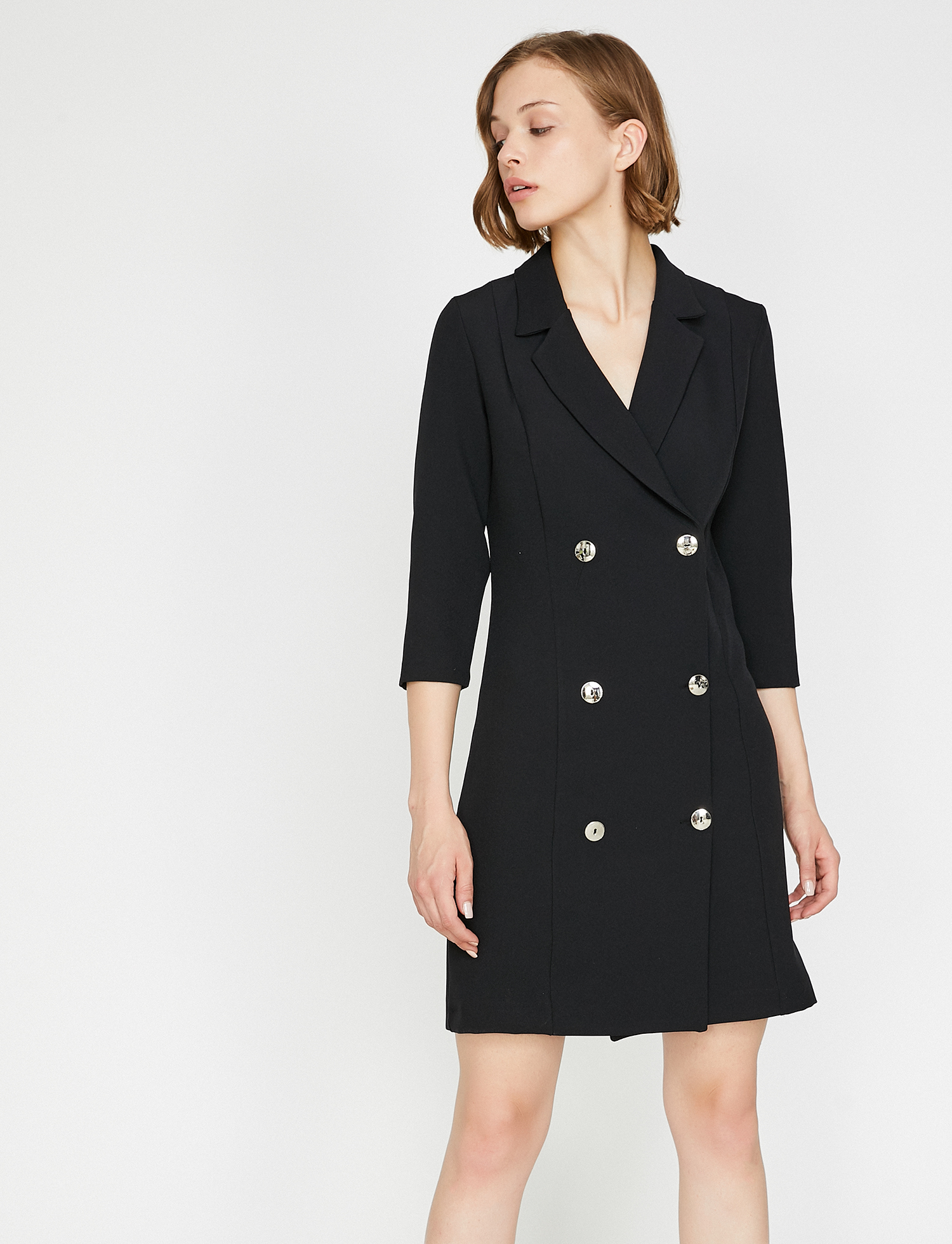 Düğme Detaylı Elbise