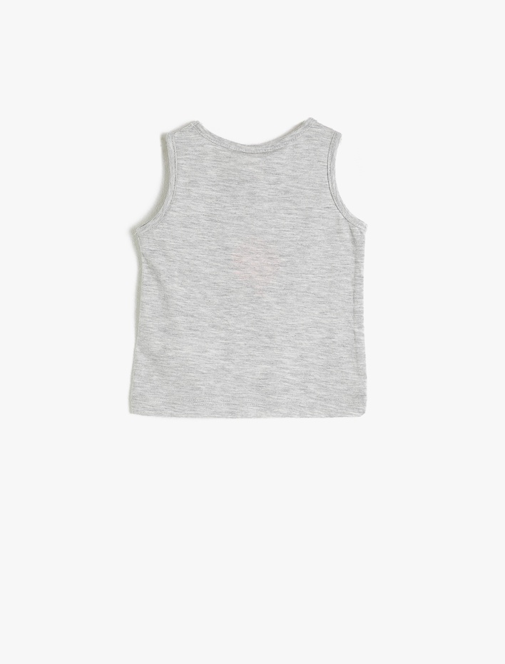 Kız Bebek Bisiklet Yaka Pamuklu Baskılı Atlet