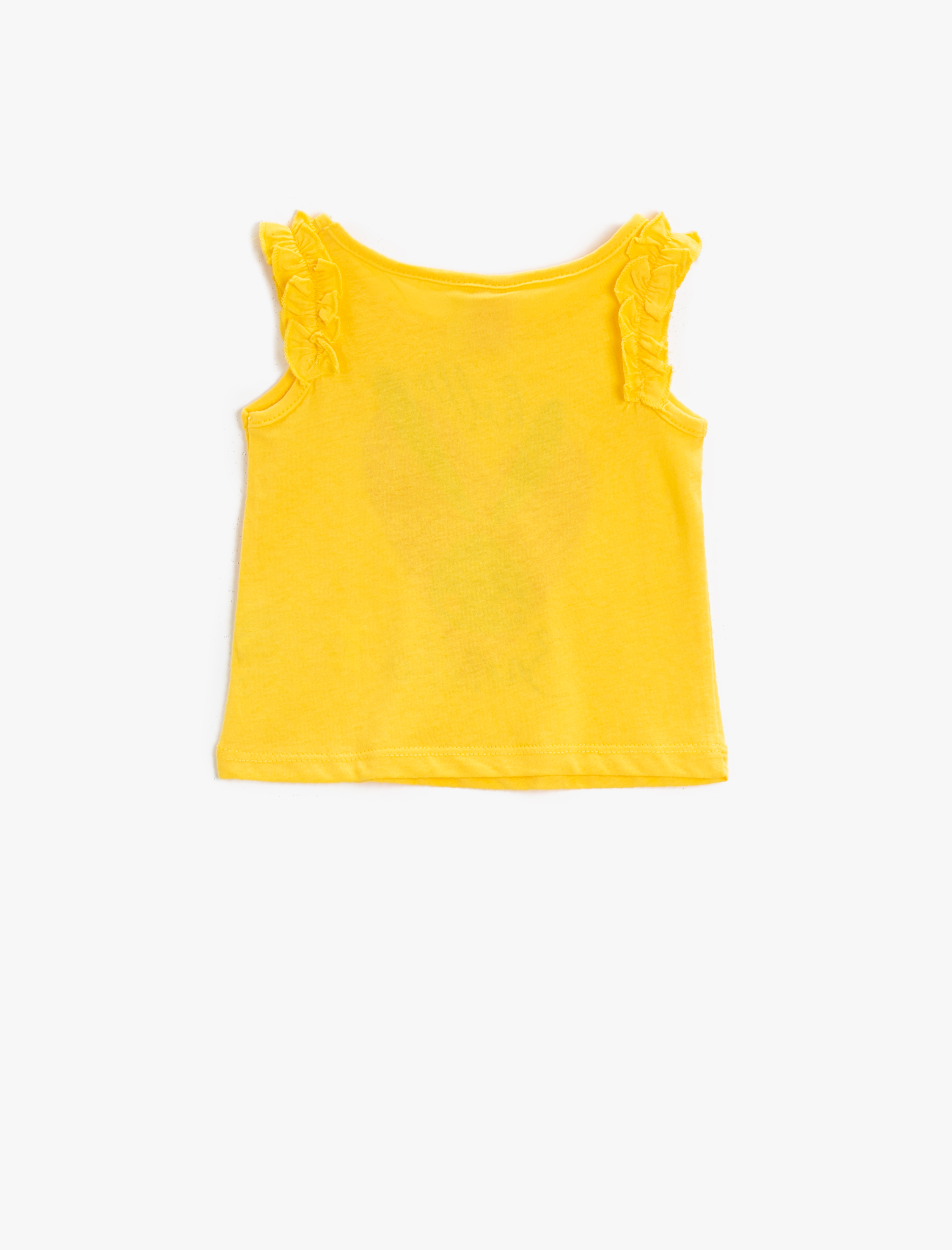  Kız Bebek Fırfırlı Baskılı Atlet Simli