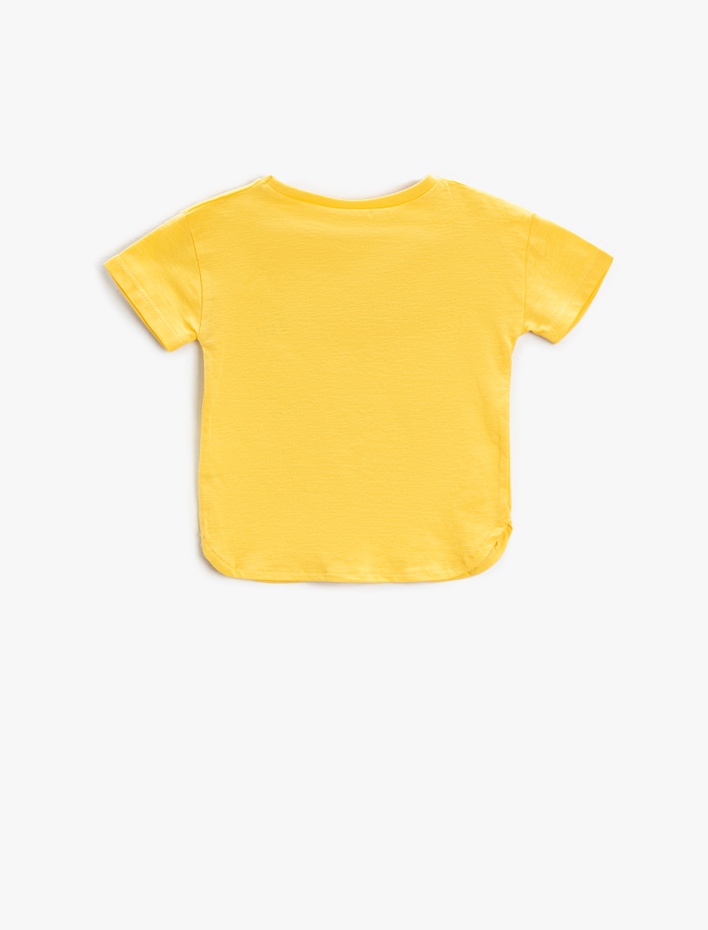 Erkek Bebek Baskılı Tişört Kısa Kollu Bisiklet Yaka Pamuklu