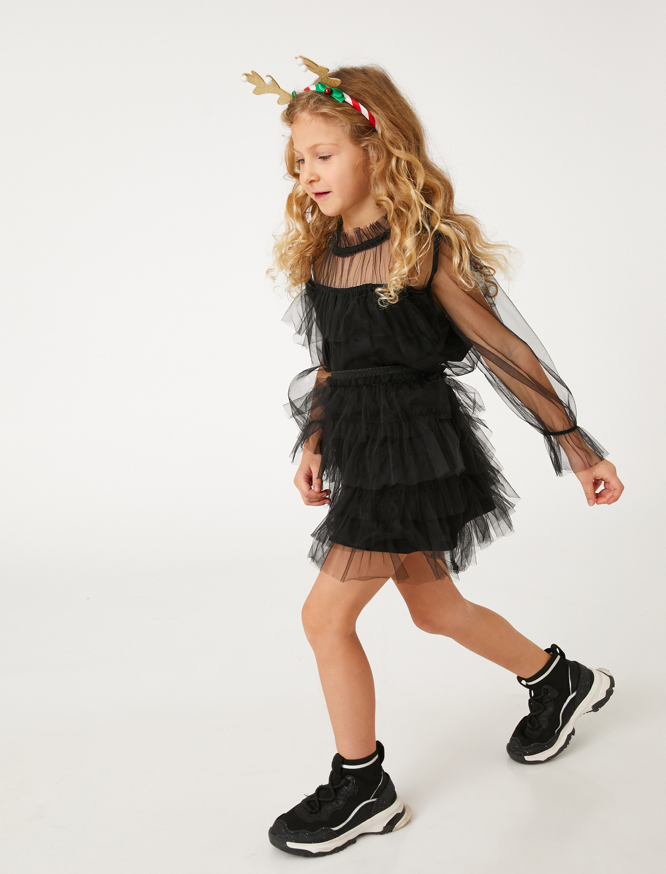  Kız Çocuk Tütü Mini Etek Katlı Fırfırlı Beli Elastik