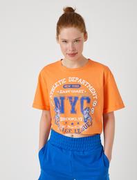 Baskılı Tişört Pamuklu Crop