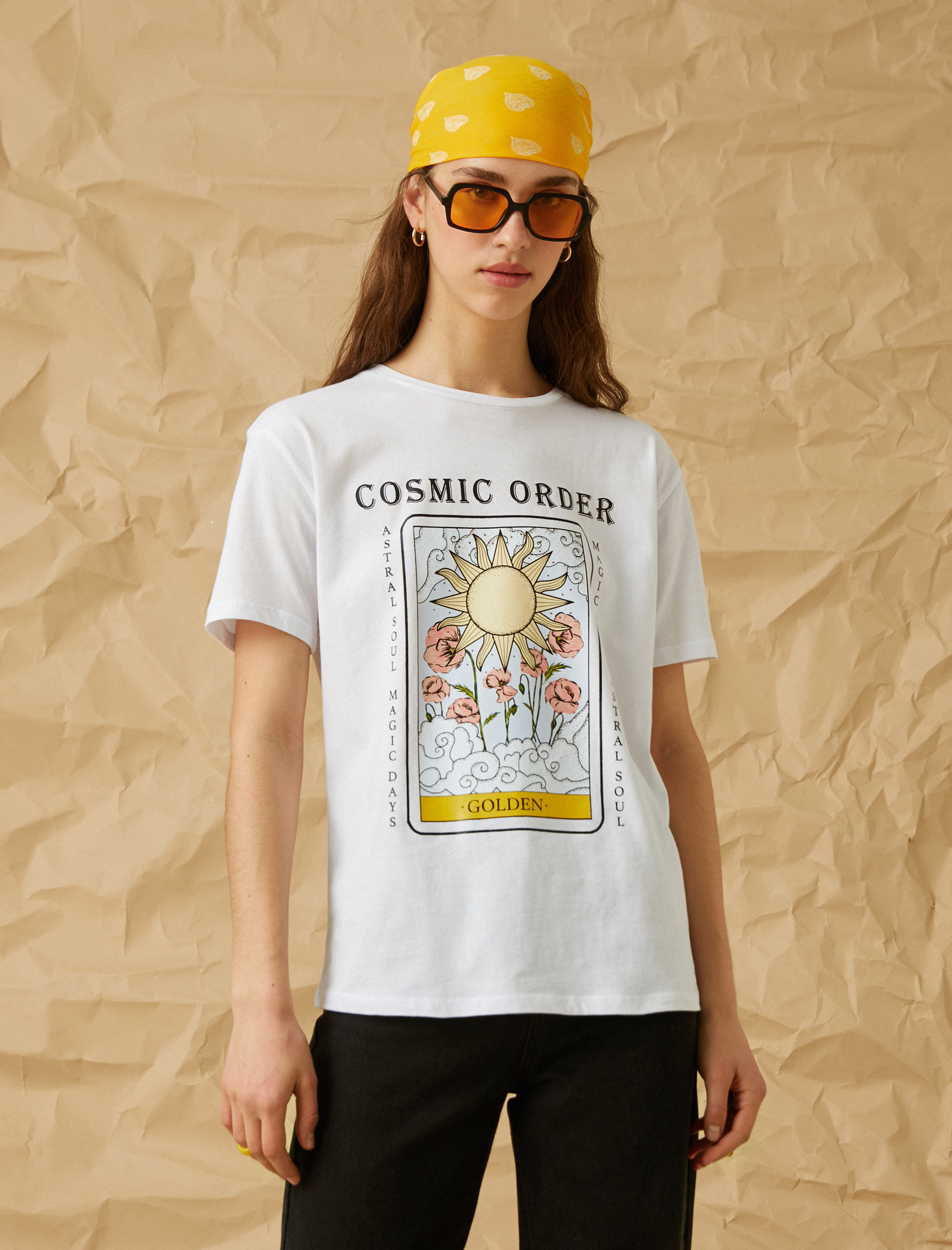   Baskılı Kısa Kollu Pamuklu Tişört