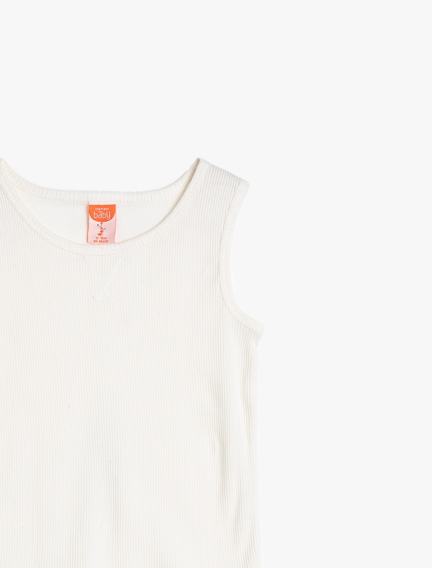  Kız Bebek Basic Atlet Yuvarlak Yaka Kolsuz Ribanalı Pamuklu