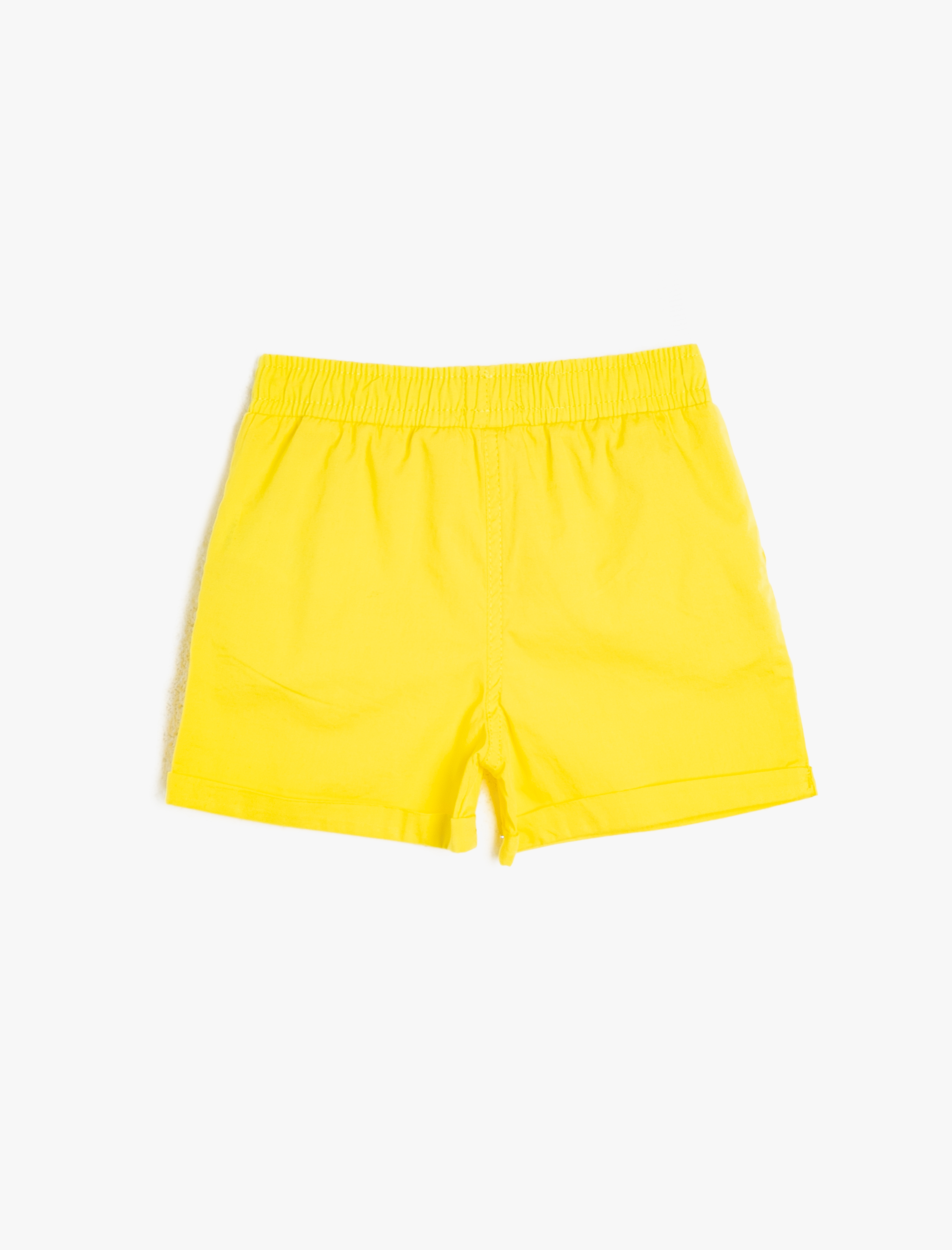  Kız Çocuk Poplin Kumaştan Cepli Süs Fiyonklu Beli Lastikli Kısa Şort