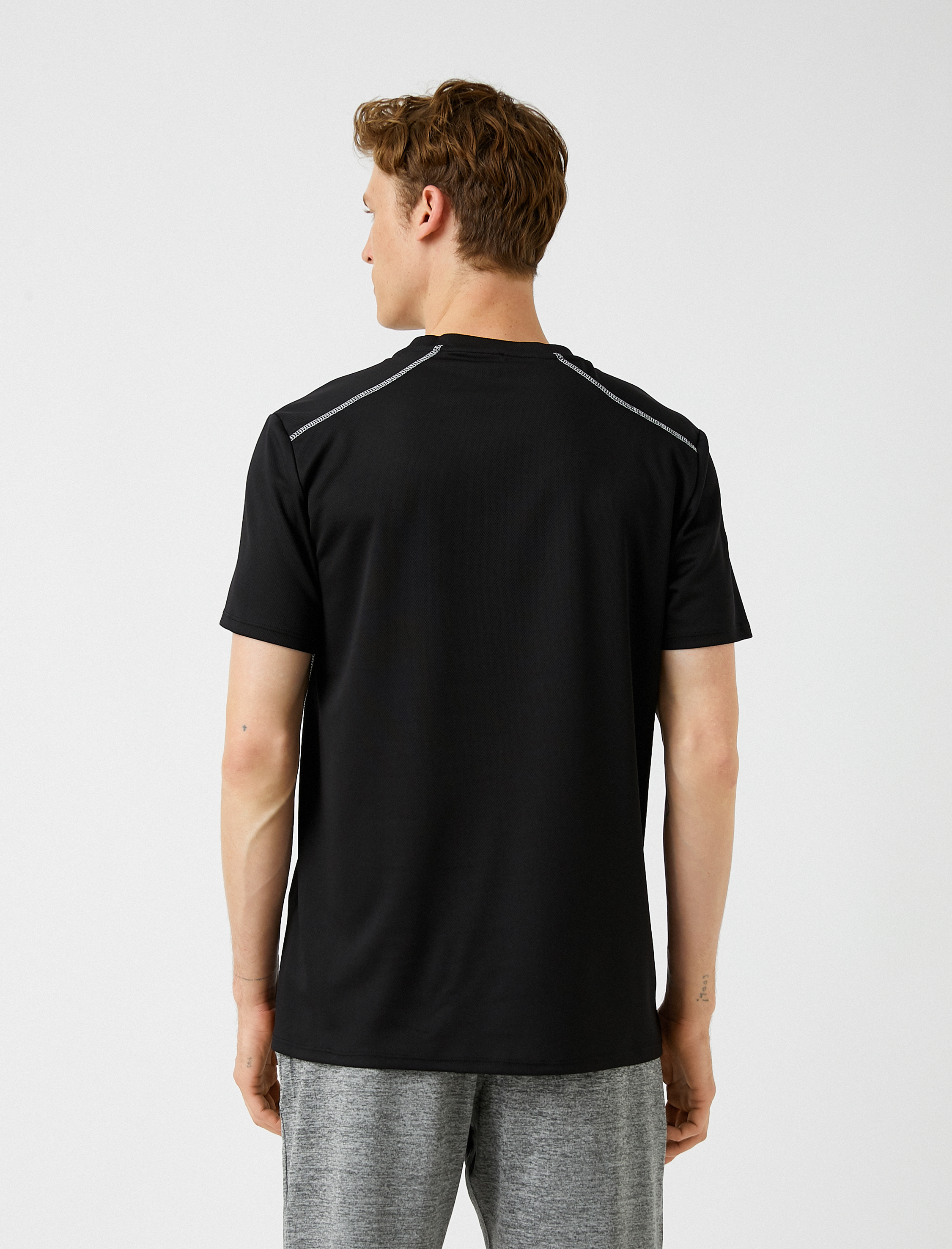   Baskılı Tişört Kısa Kollu Bisiklet Yaka