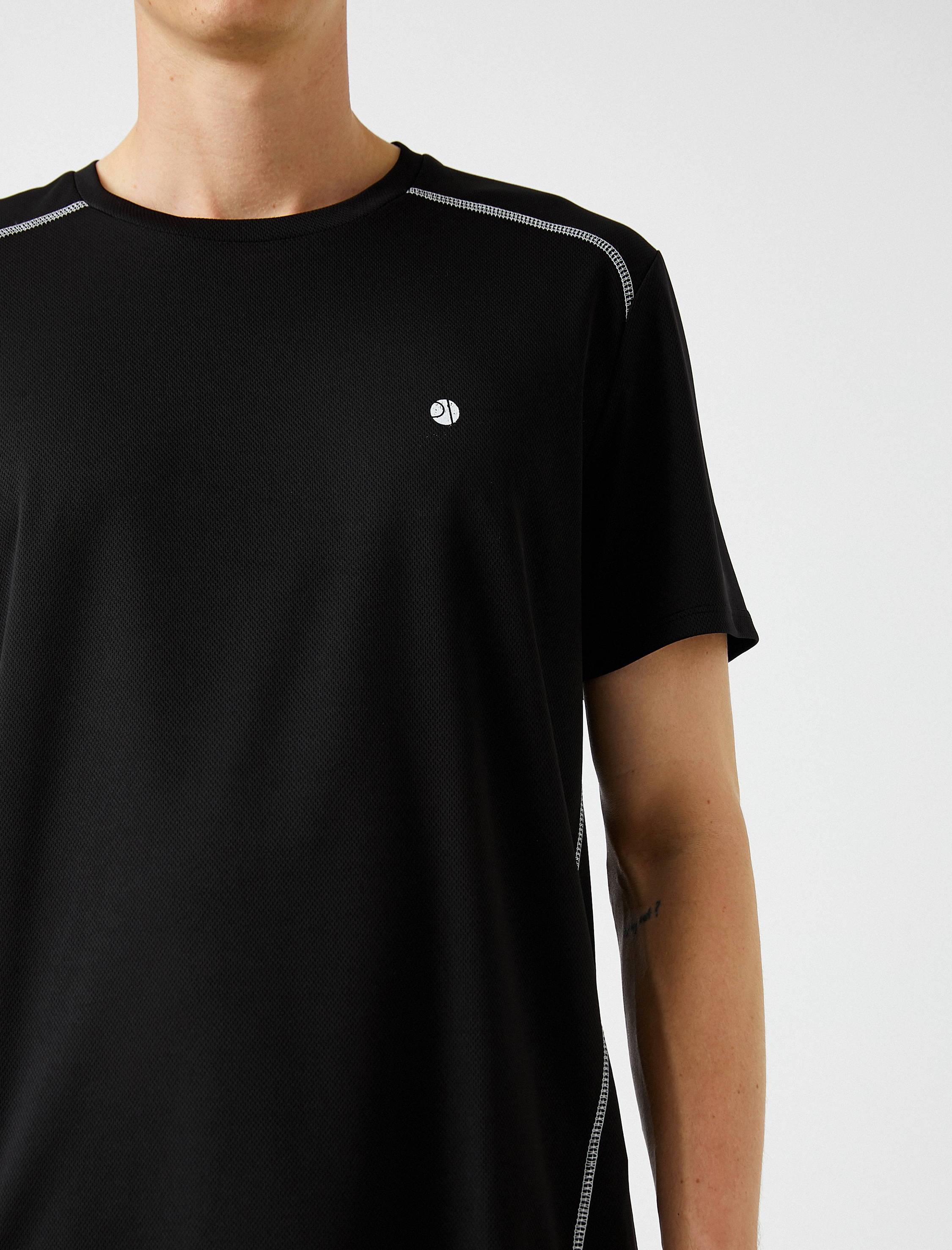   Baskılı Tişört Kısa Kollu Bisiklet Yaka