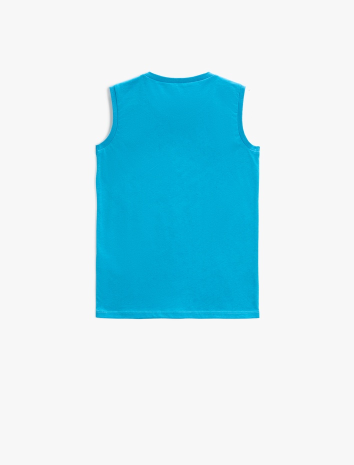 Erkek Çocuk Baskılı Atlet Bisiklet Yaka Pamuklu