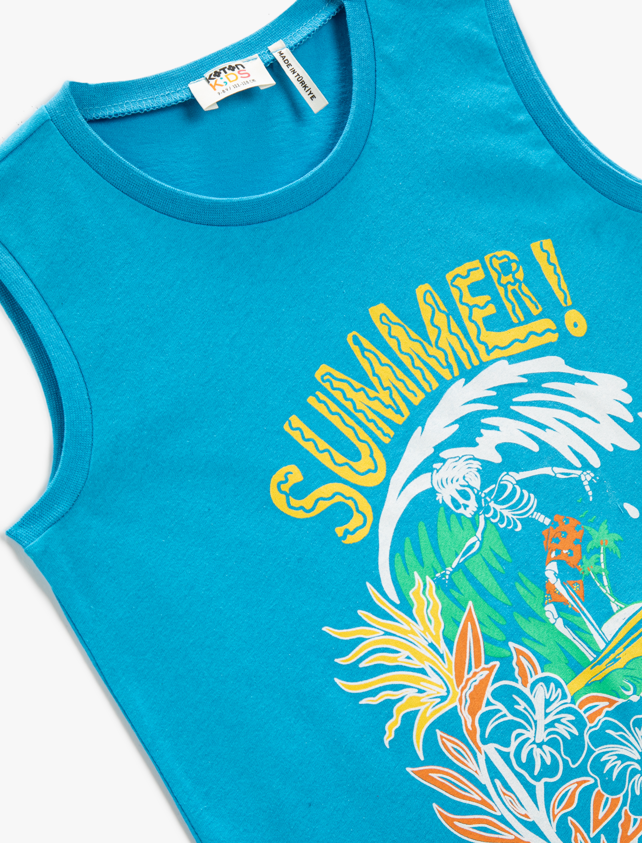  Erkek Çocuk Baskılı Atlet Bisiklet Yaka Pamuklu