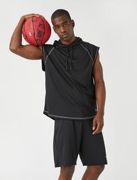 Kapüşonlu Dikiş Detaylı Sporcu Atleti