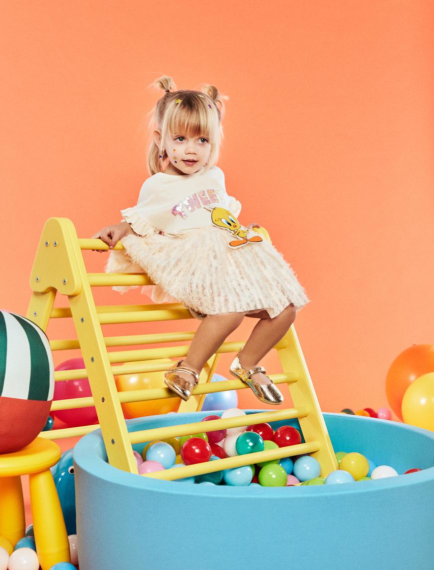  Kız Bebek Çiçekli Tütü Etek Pileli Kabarık