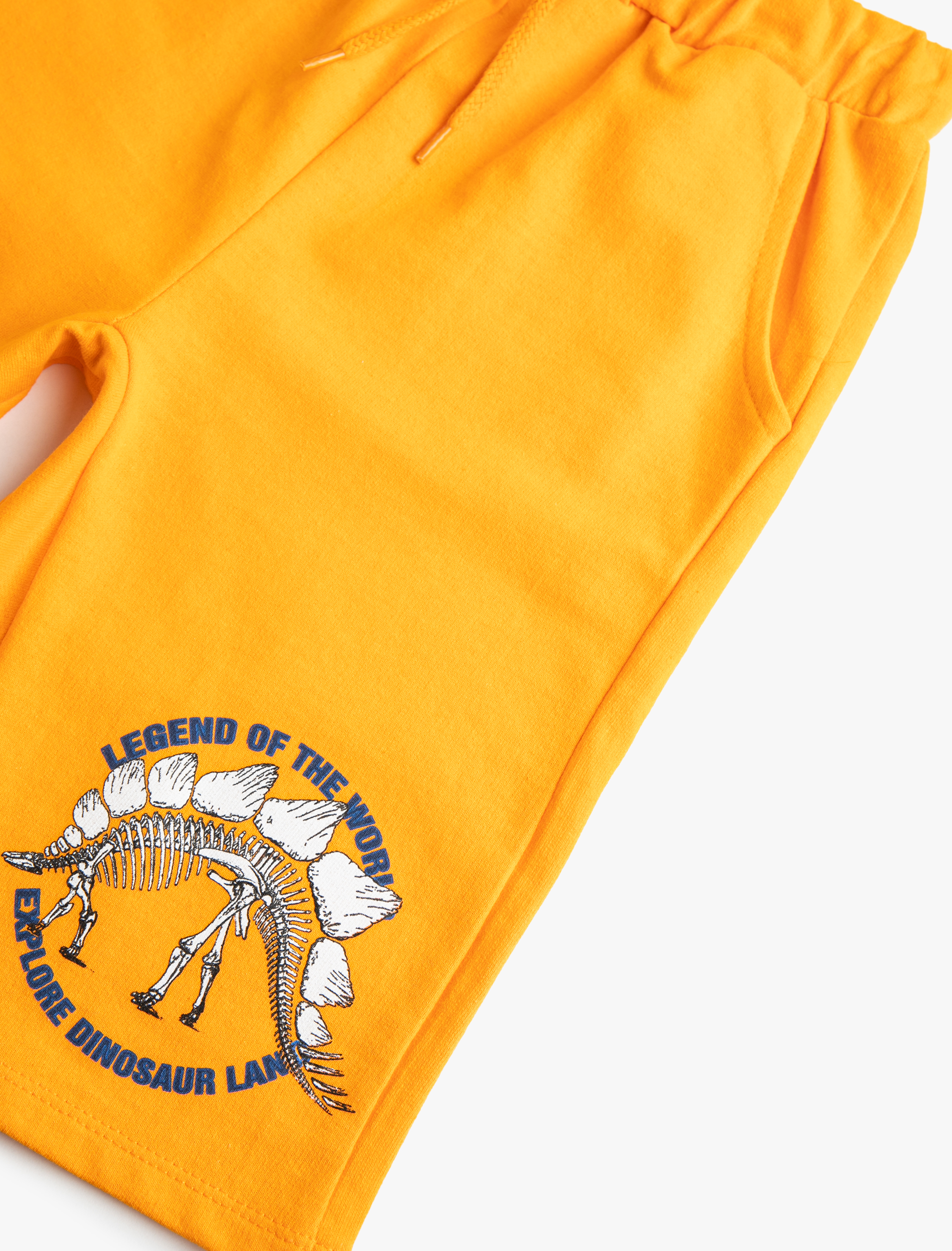  Erkek Çocuk Dinozor Baskılı Şort Beli Lastikli Diz Üstü Pamuklu