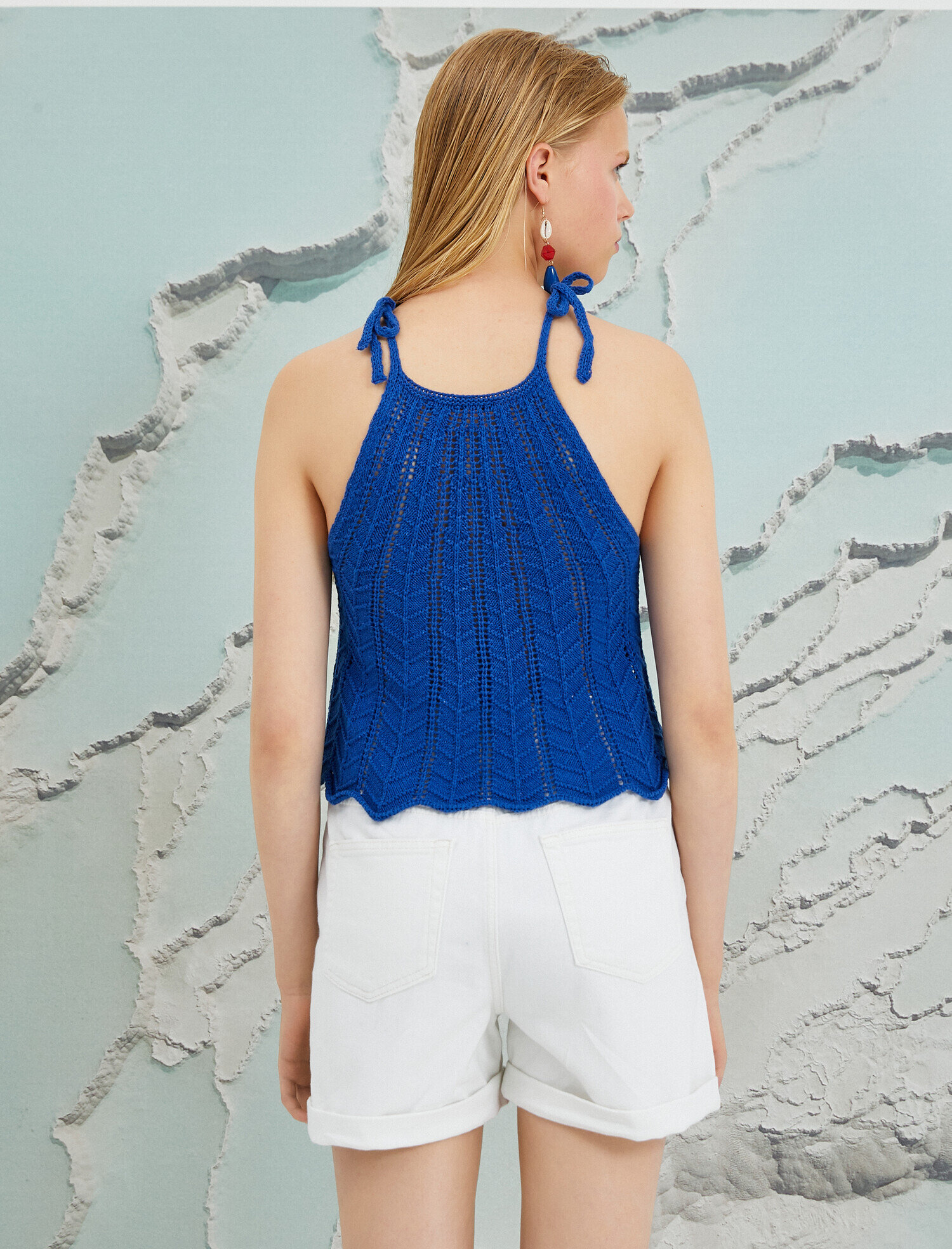   Koton X Şahika Ercümen - Kroşe Örgü Halter Yaka Atlet