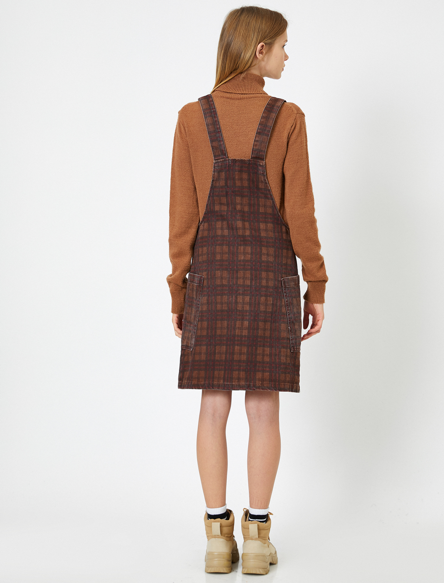 Kareli Salopet Elbise