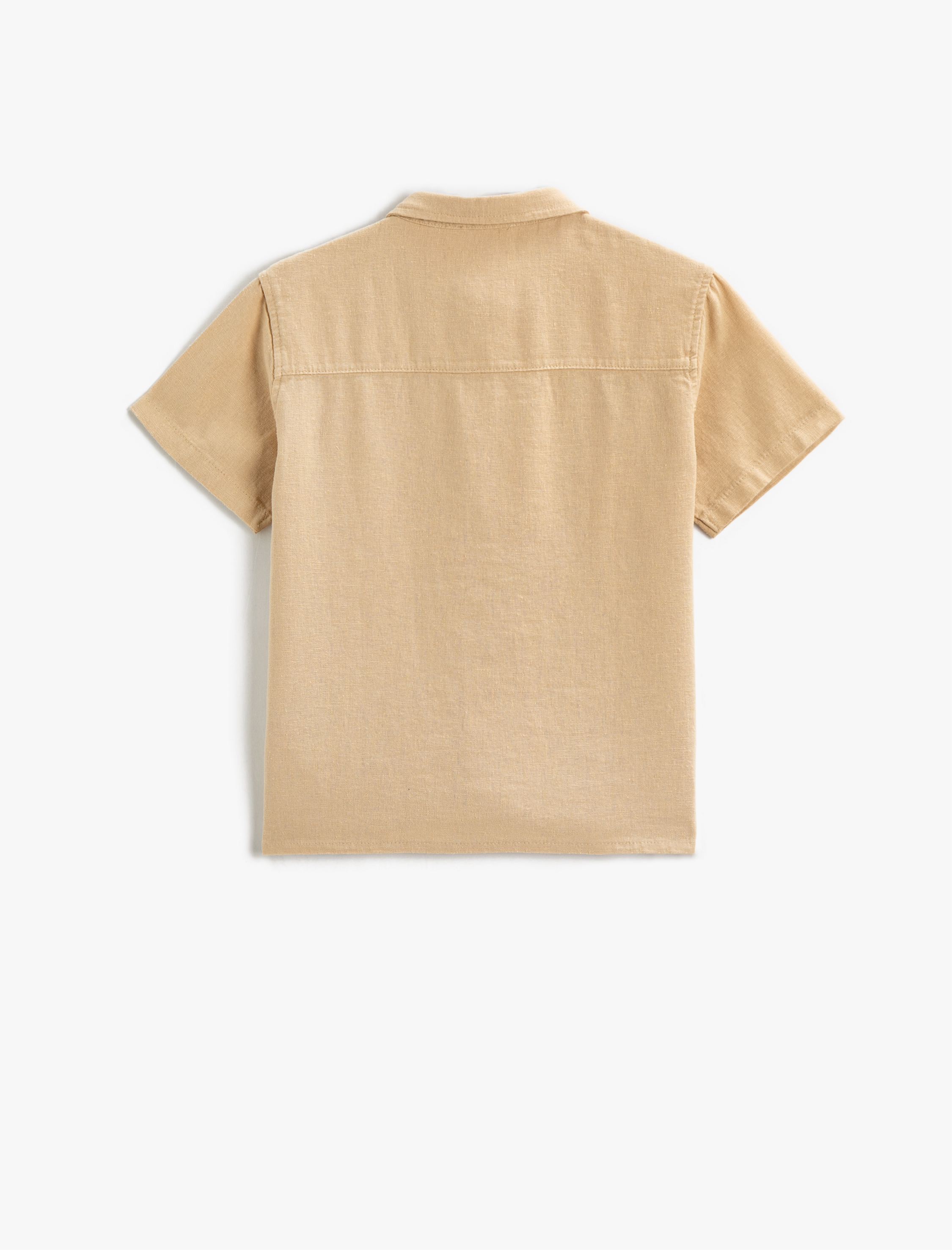 Erkek Çocuk Keten Karışımlı Kumaş Gömlek Kısa Kollu