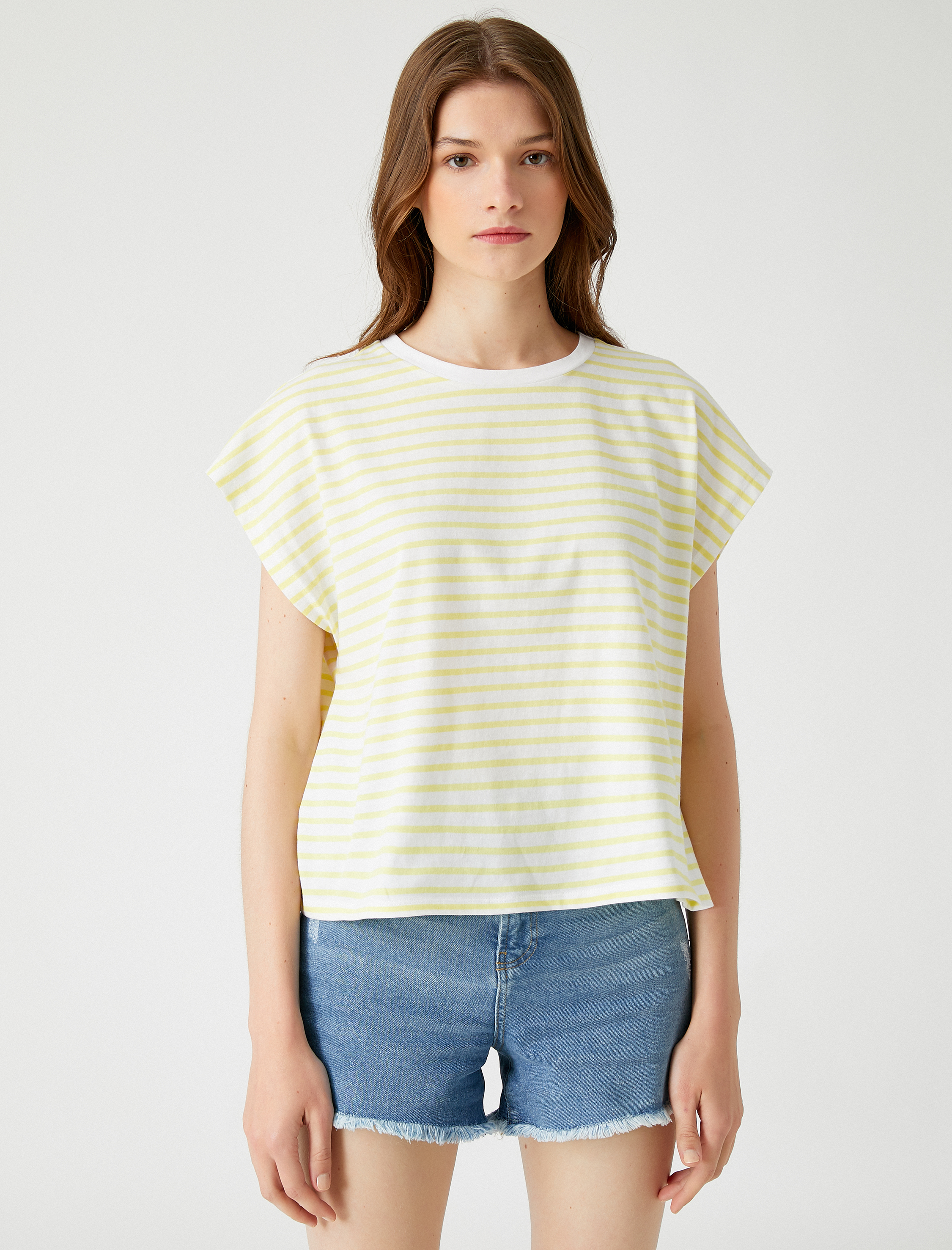   Çizgili Tişört Pamuklu