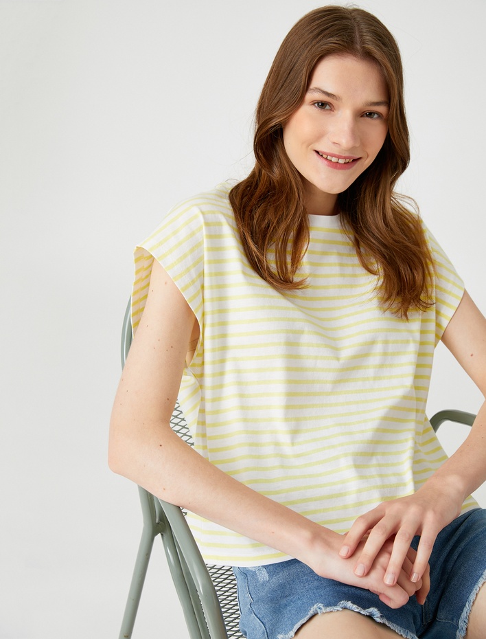  Çizgili Tişört Pamuklu