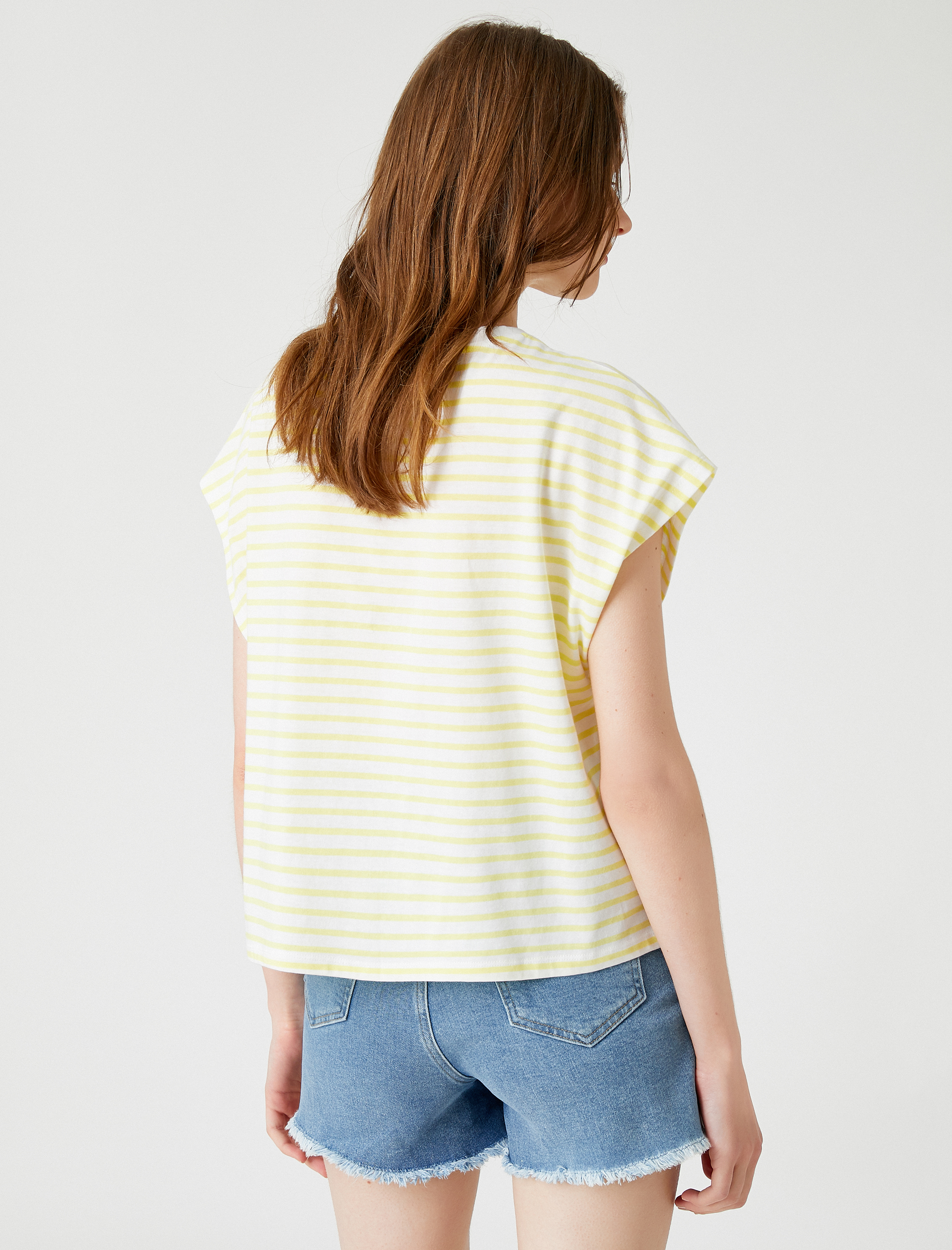   Çizgili Tişört Pamuklu