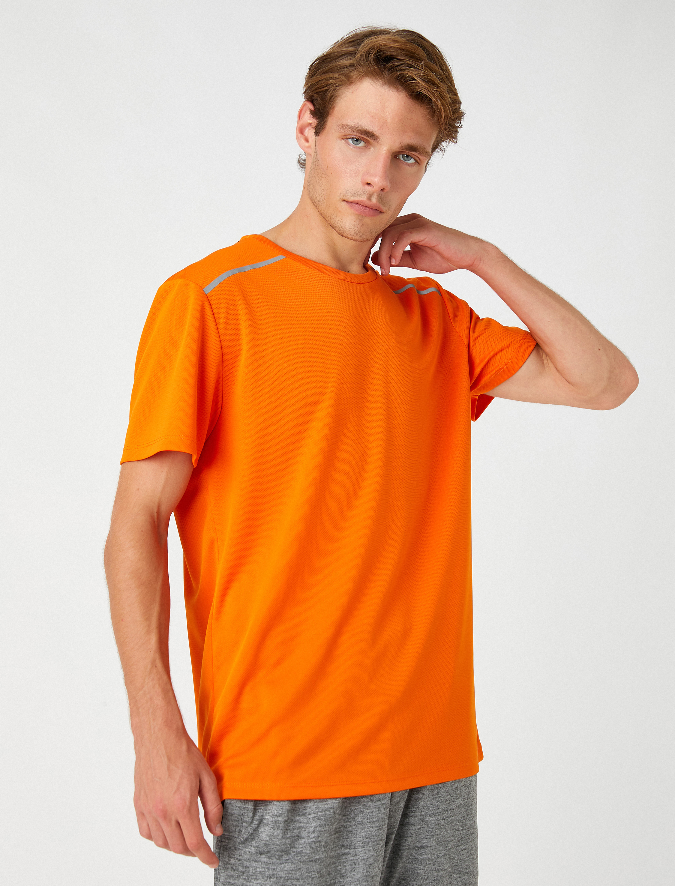   Baskılı Spor Tişört Bisiklet Yaka