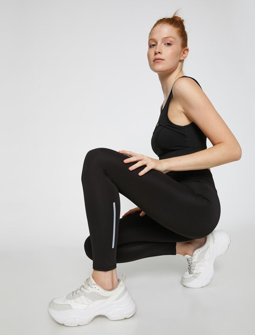   Minimal Reflektör Baskılı Spor Tayt
