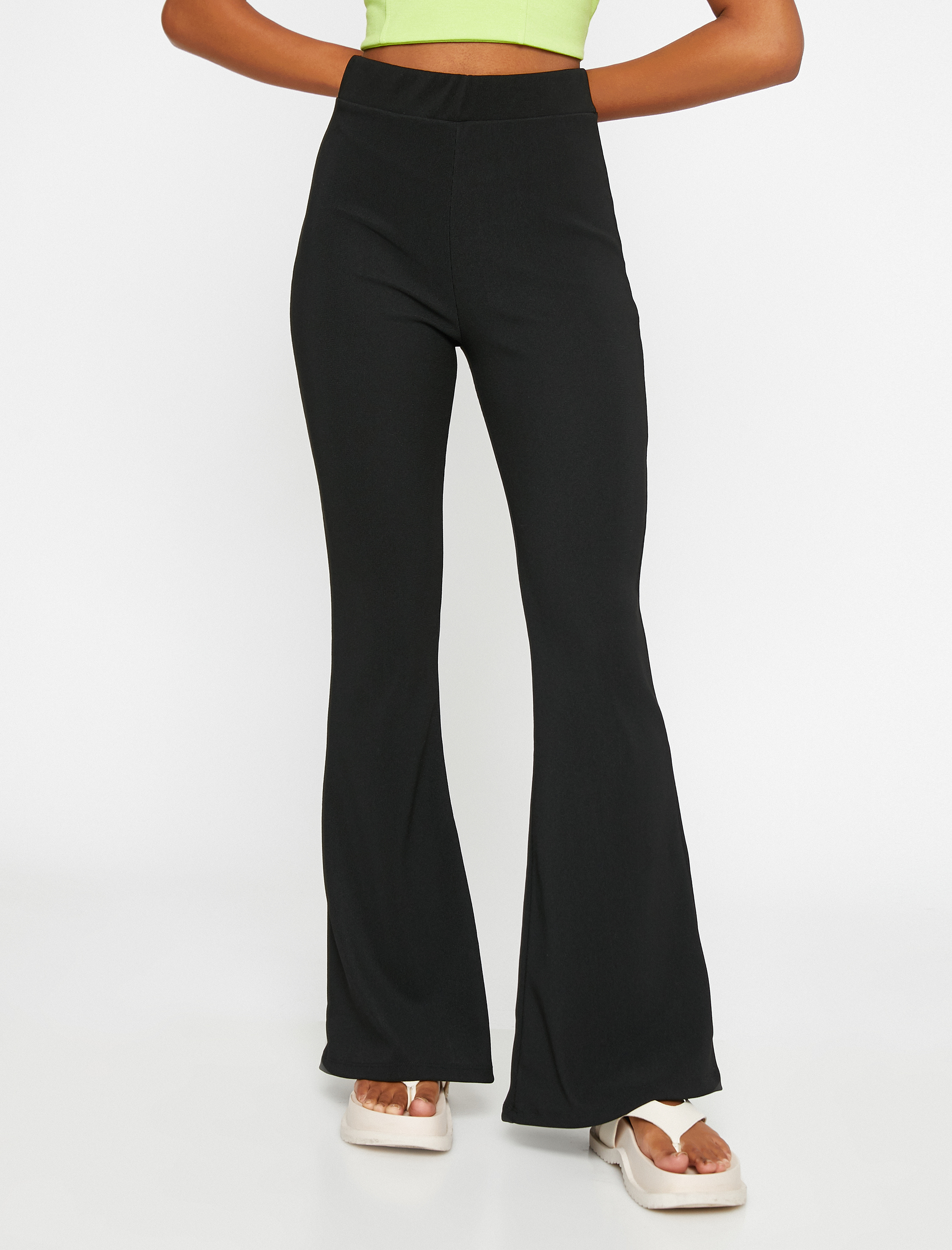   İspanyol Paça Pantolon Yüksek Bel